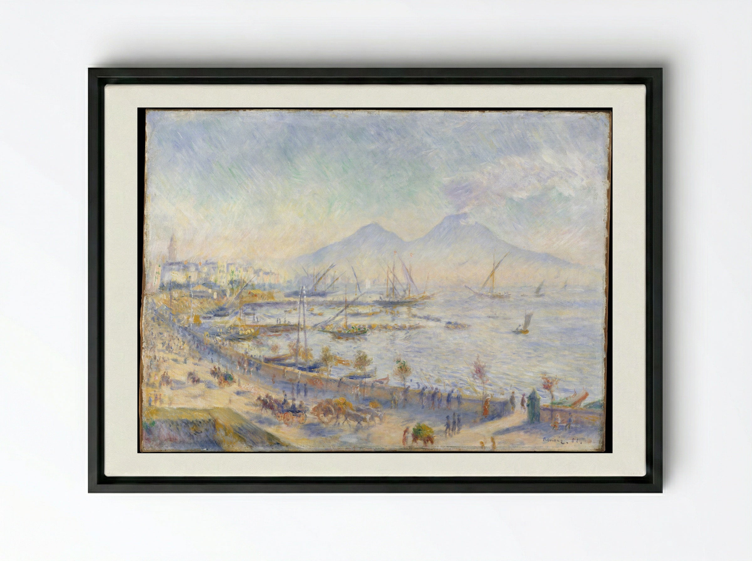 The Bay of Naples - Auguste Renoir - Framed Canvas Black