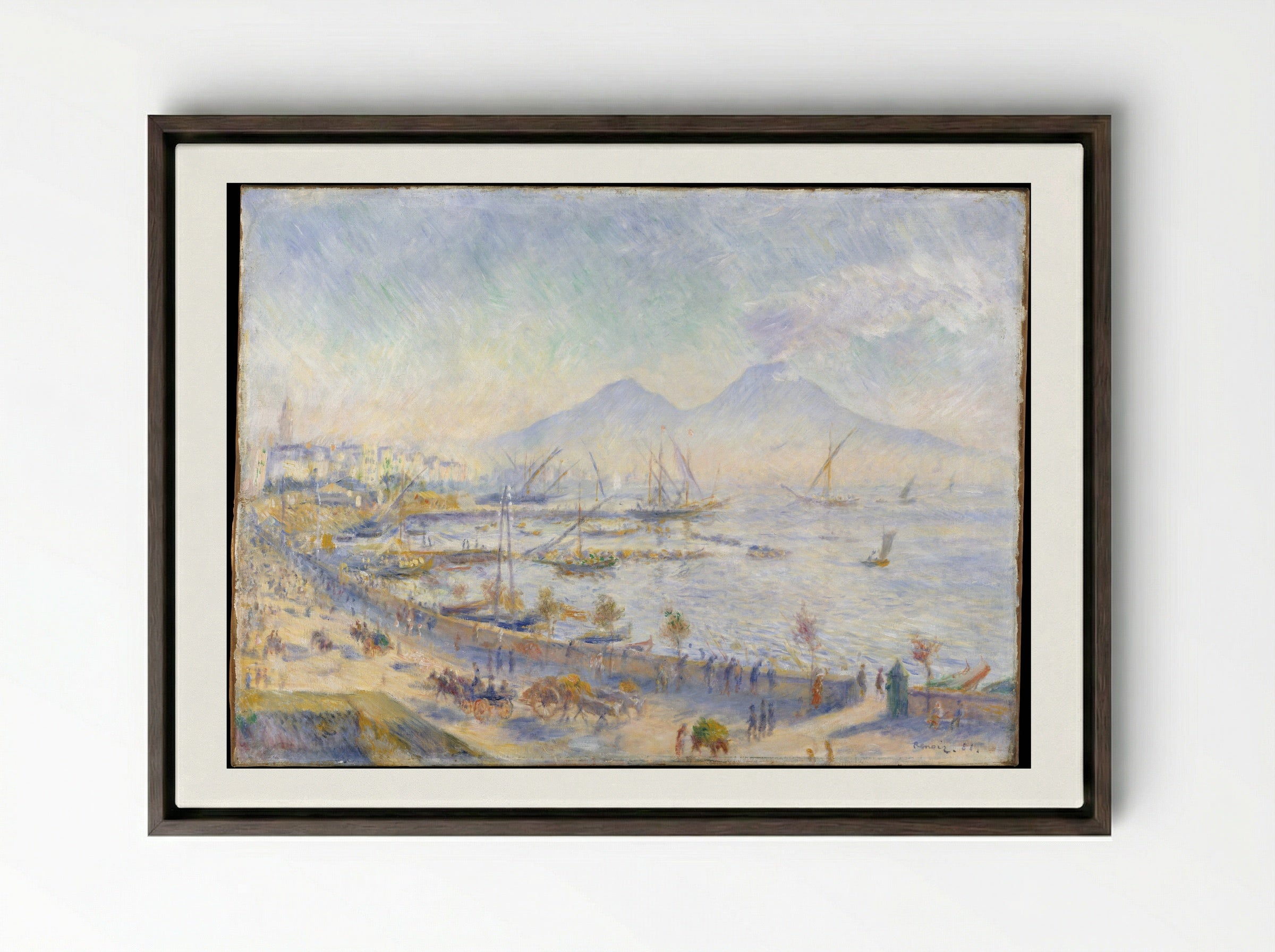 The Bay of Naples - Auguste Renoir - Framed Canvas Dark Wood