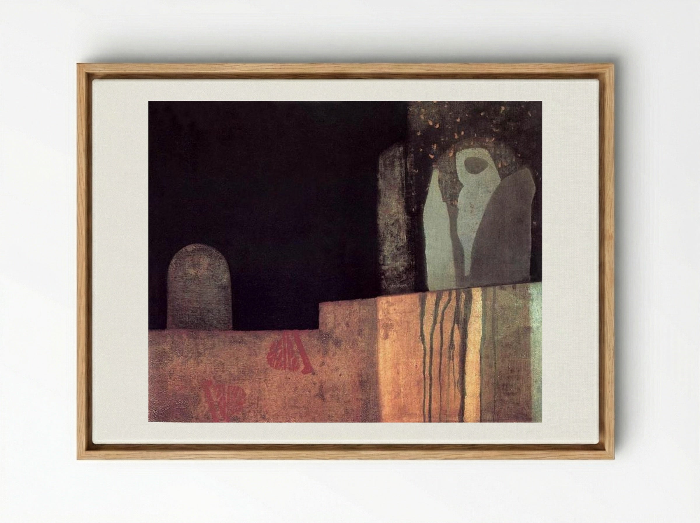 Statue in a Cemetery - Endre Bálint - Framed Canvas Wood