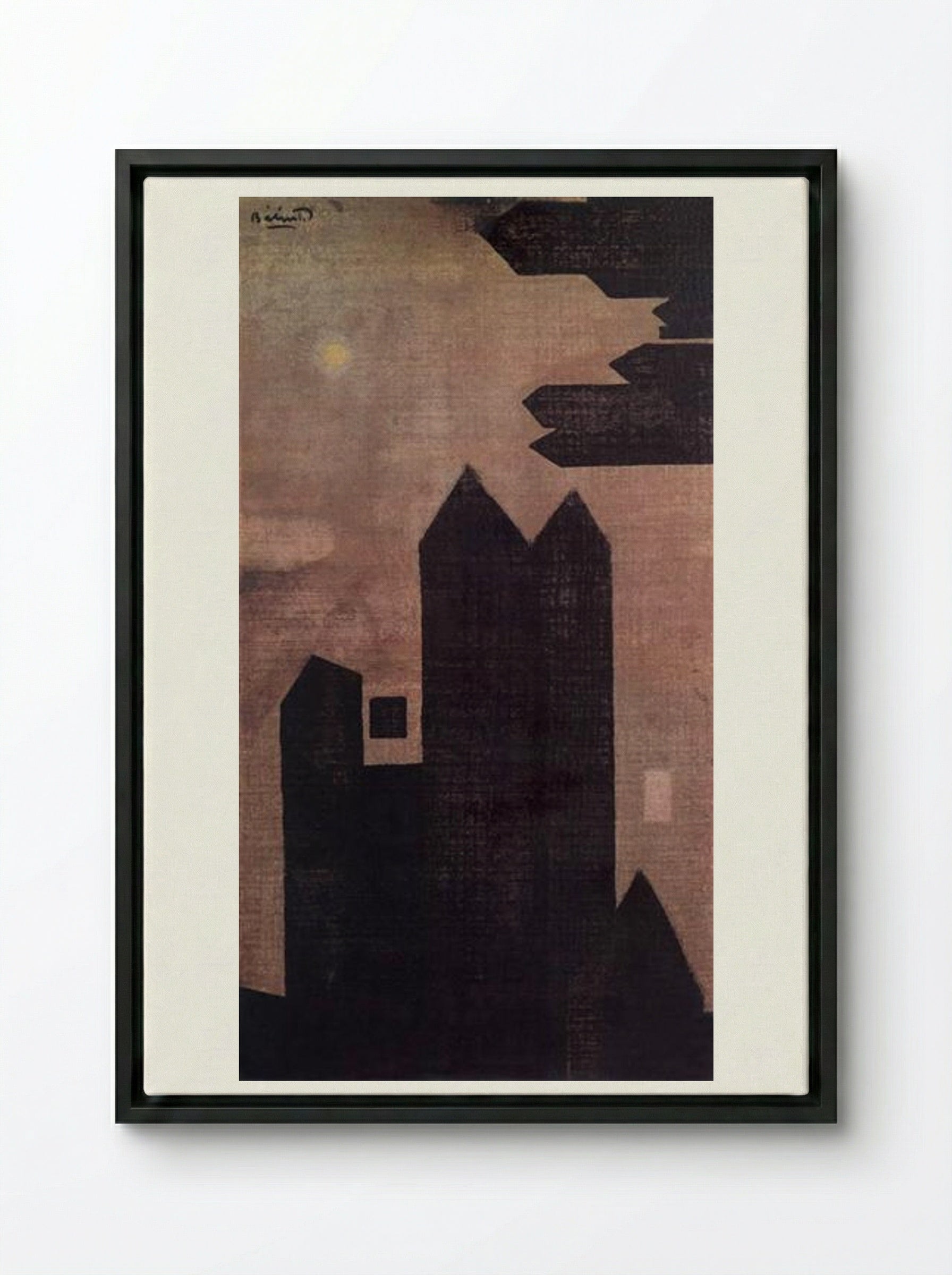Houses at Hastings - Endre Bálint - Framed Canvas Black