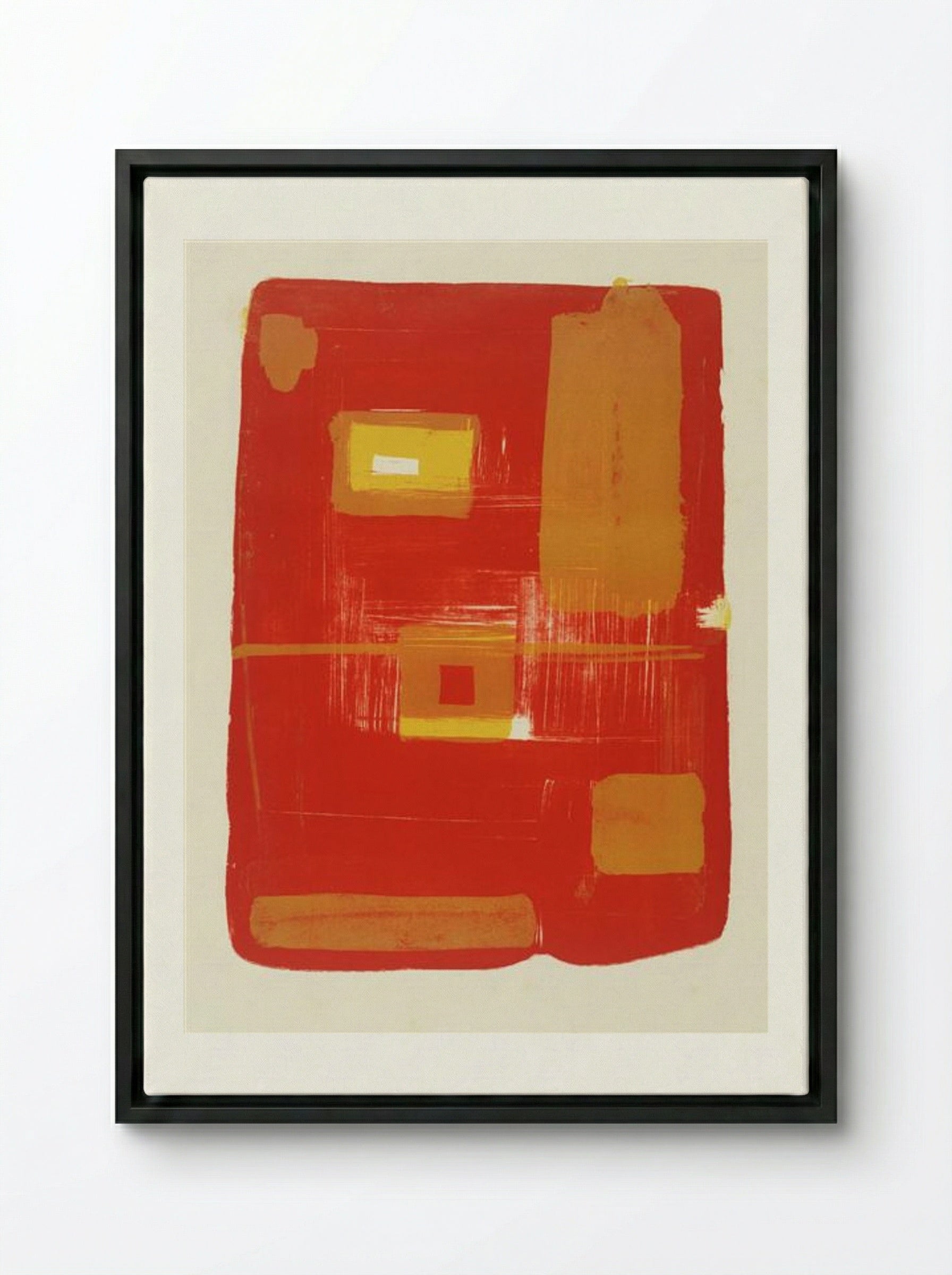 Red and Yellow Image - Patrick Heron - Framed Canvas Black