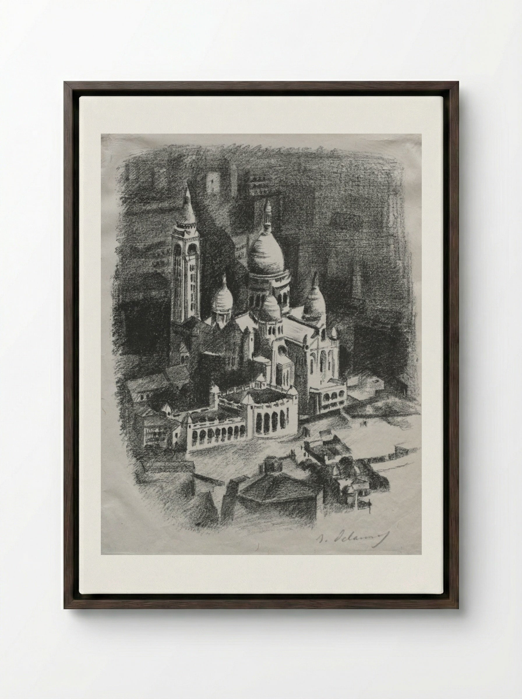 Allo Paris: Frontispiece - Robert Delaunay - Framed Canvas Dark Wood