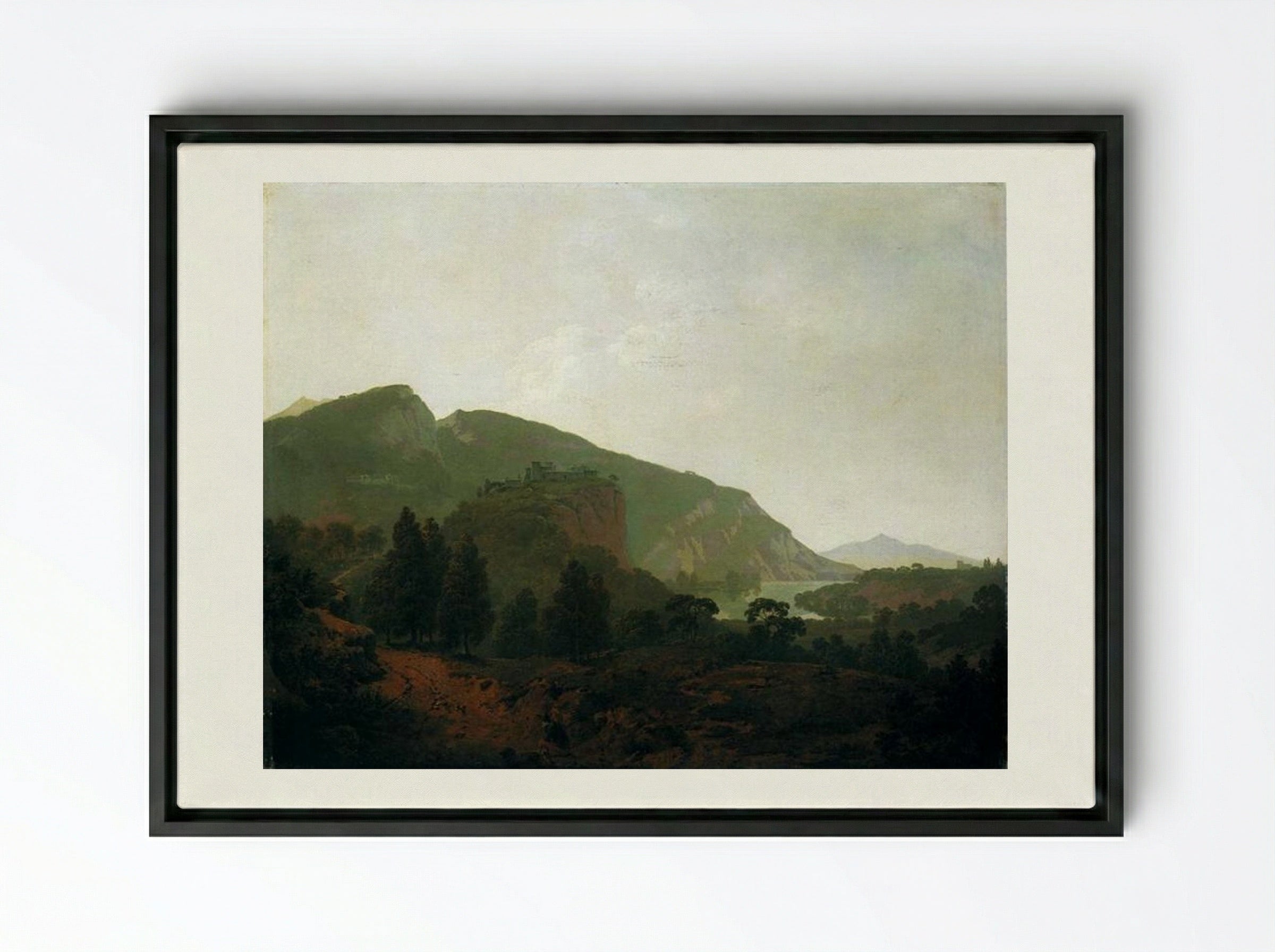 Italian Landscape - Joseph Wright of Derby - Framed Canvas Black
