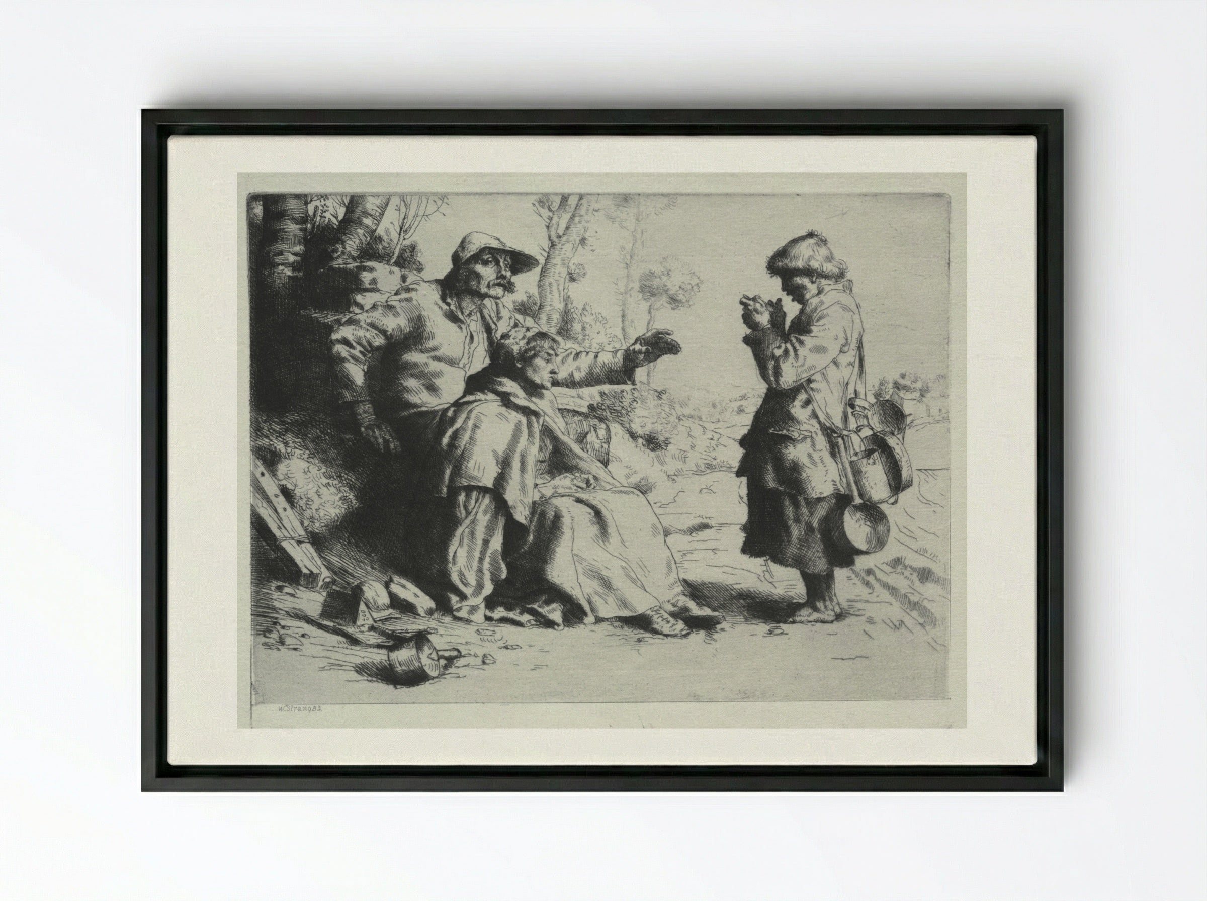 Tinkers - William Strang - Framed Canvas Black