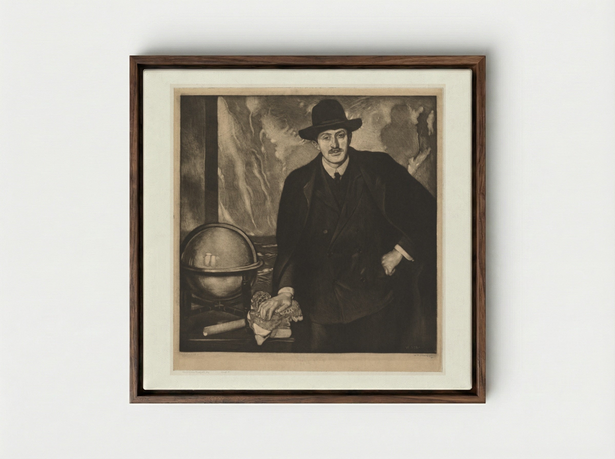 John Masefield - William Strang - Framed Canvas Dark Wood