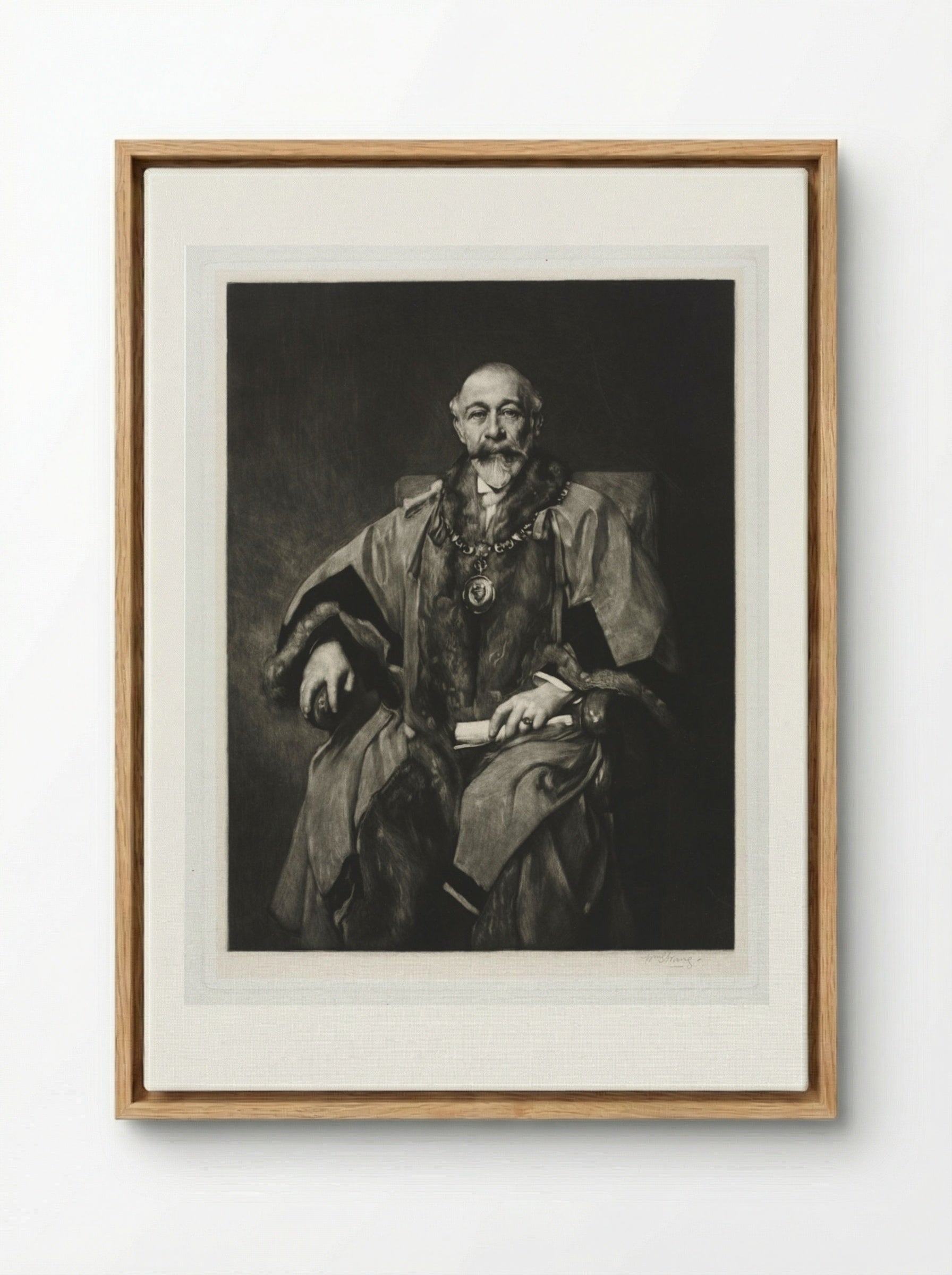 Sir Bartle Frère - William Strang - Framed Canvas Wood