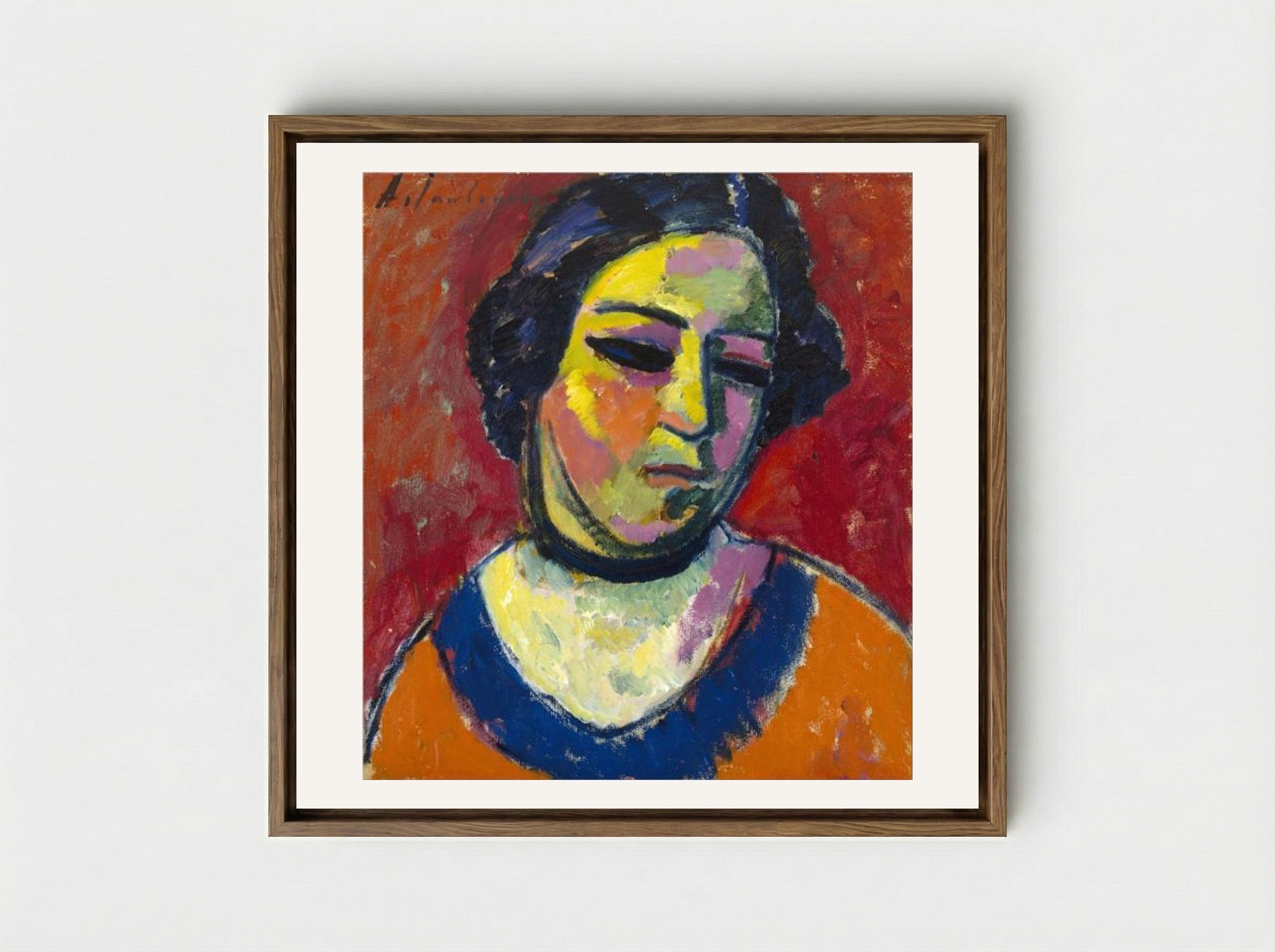 Portrait of a Woman - Alexej von Jawlensky - Framed Canvas Wood