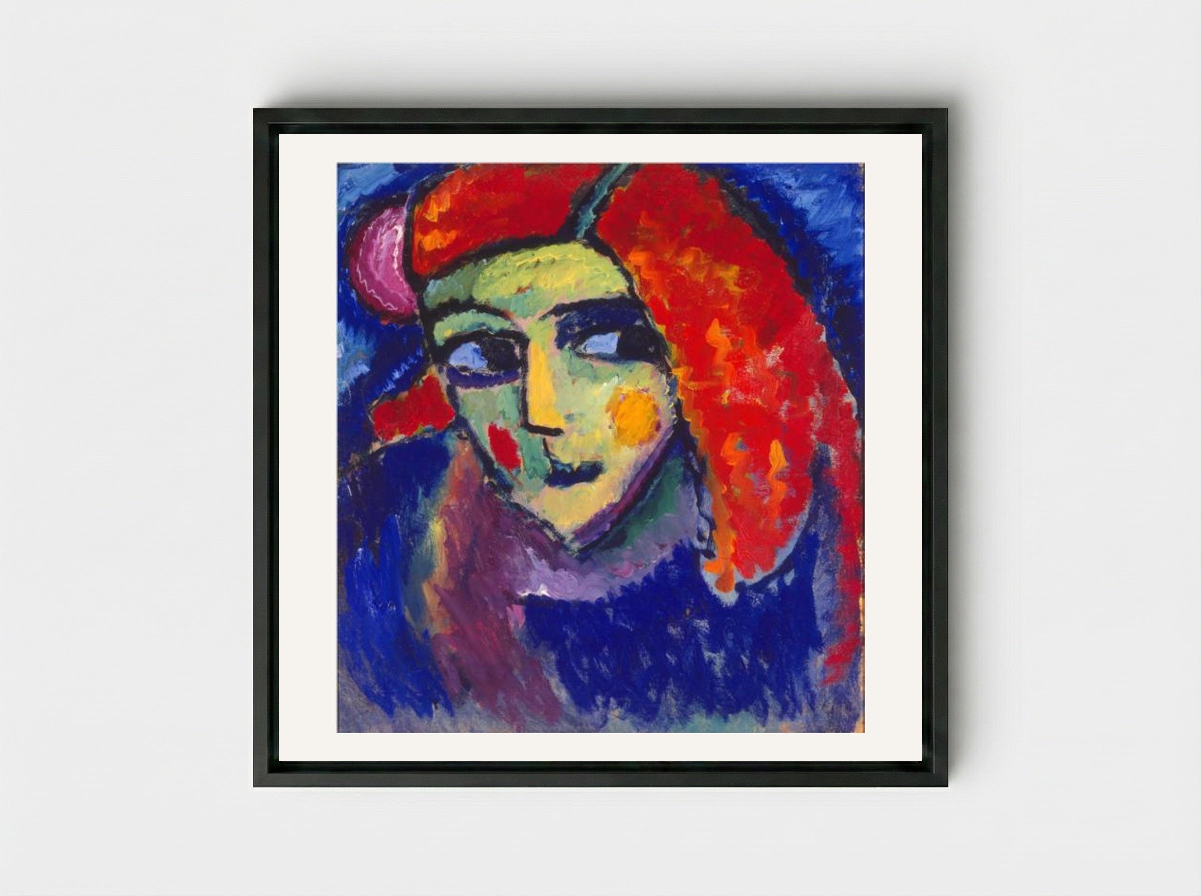 Pale Woman with Red Hair - Alexej von Jawlensky - Framed Canvas Black