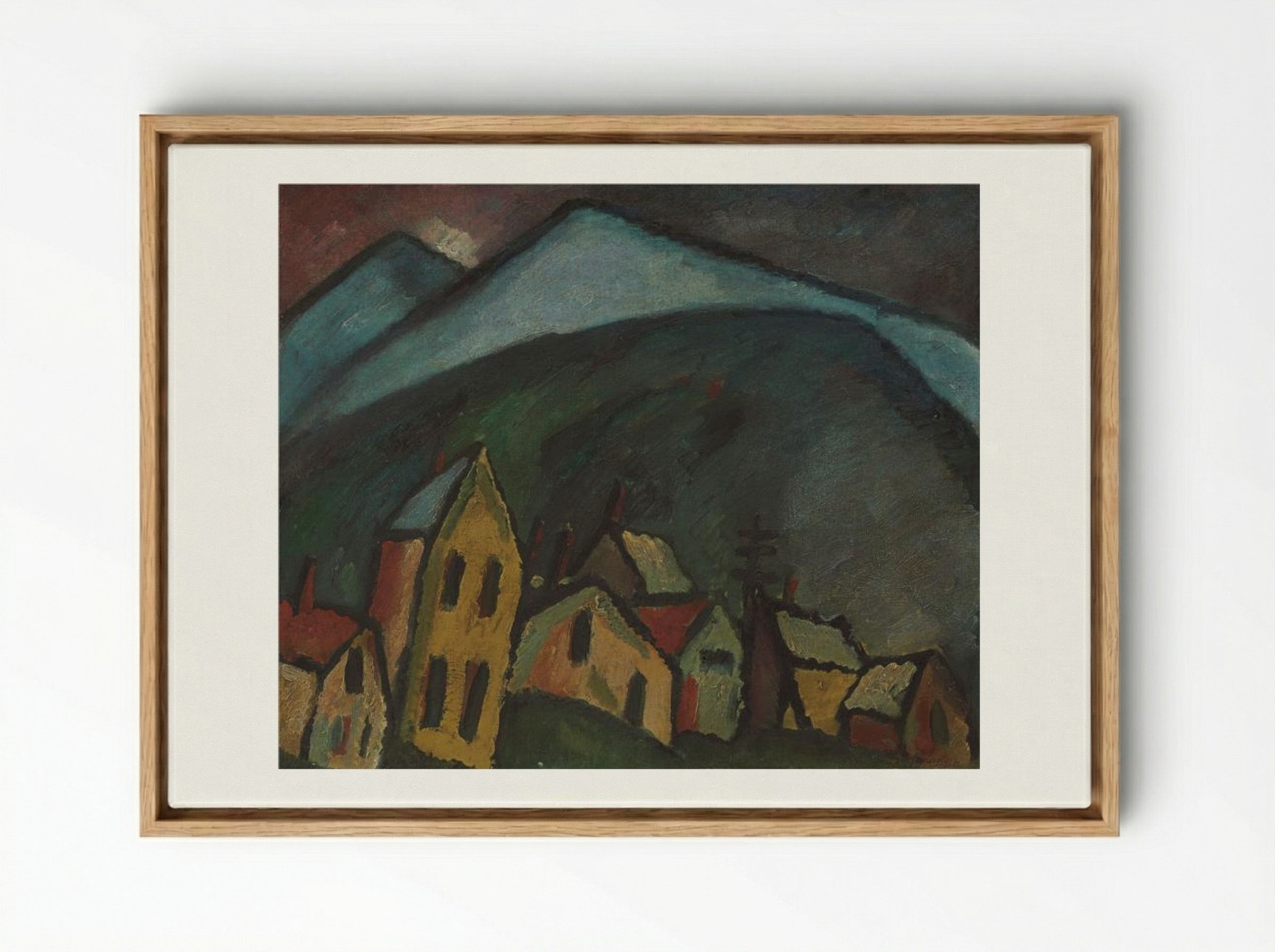 Berglandschaft mit Häusern - Alexej von Jawlensky - Framed Canvas Wood