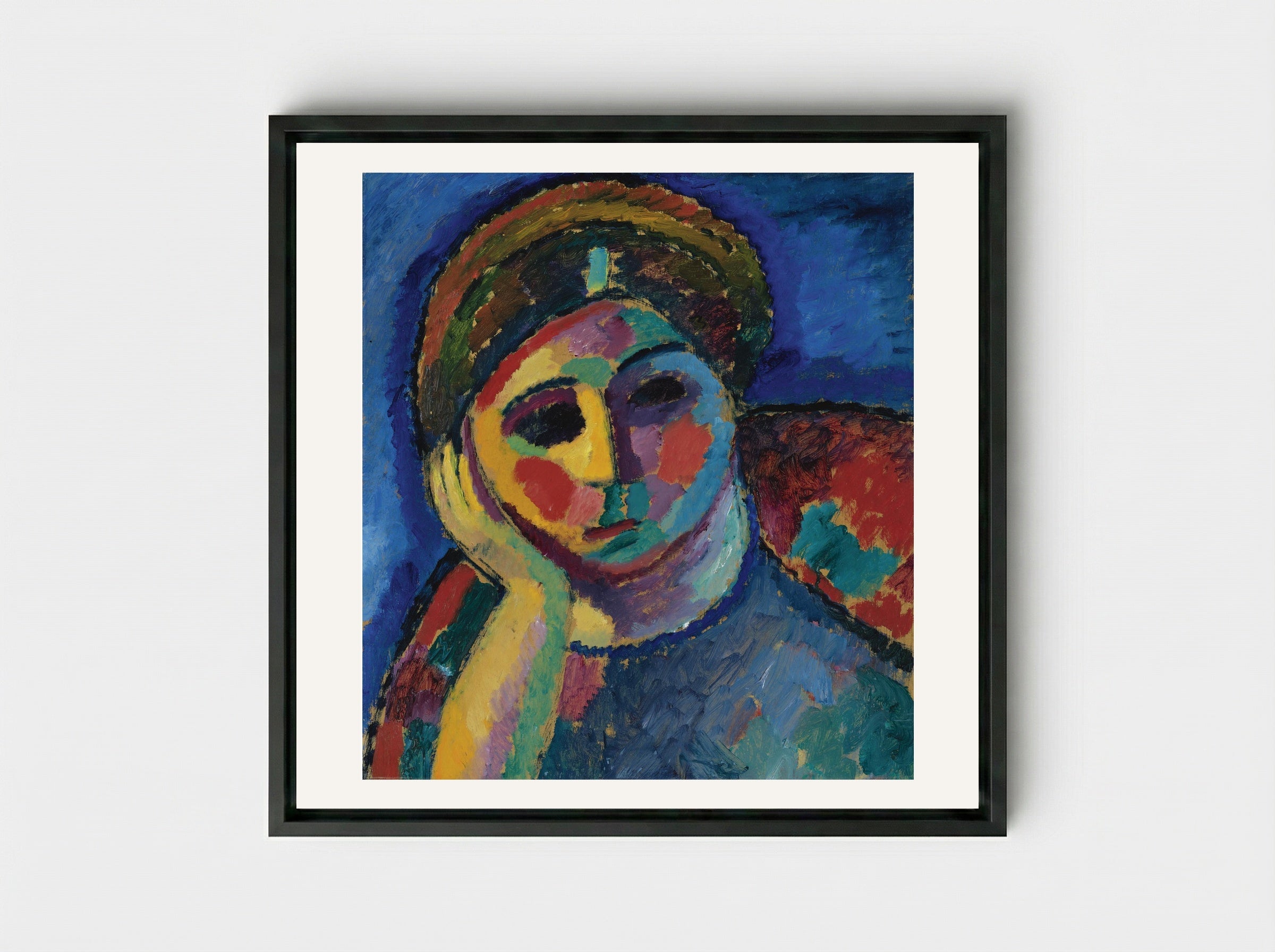 The Thinking Woman - Alexej von Jawlensky - Framed Canvas Black