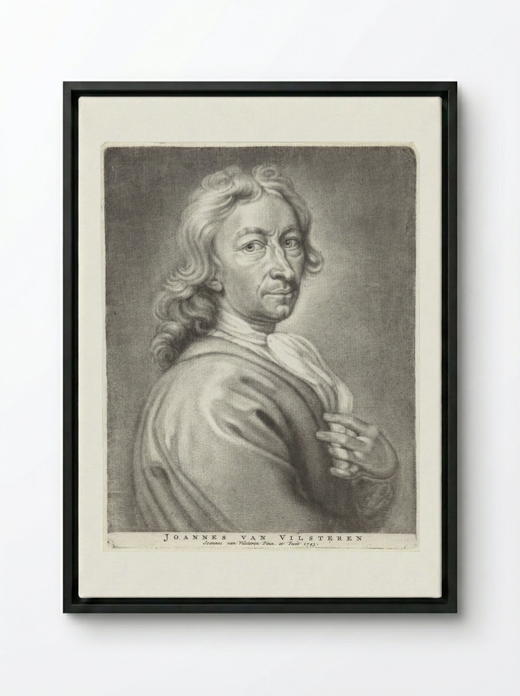 Portret van Paulus Gyöngyösi - Johannes van Vilsteren - Framed Canvas Black