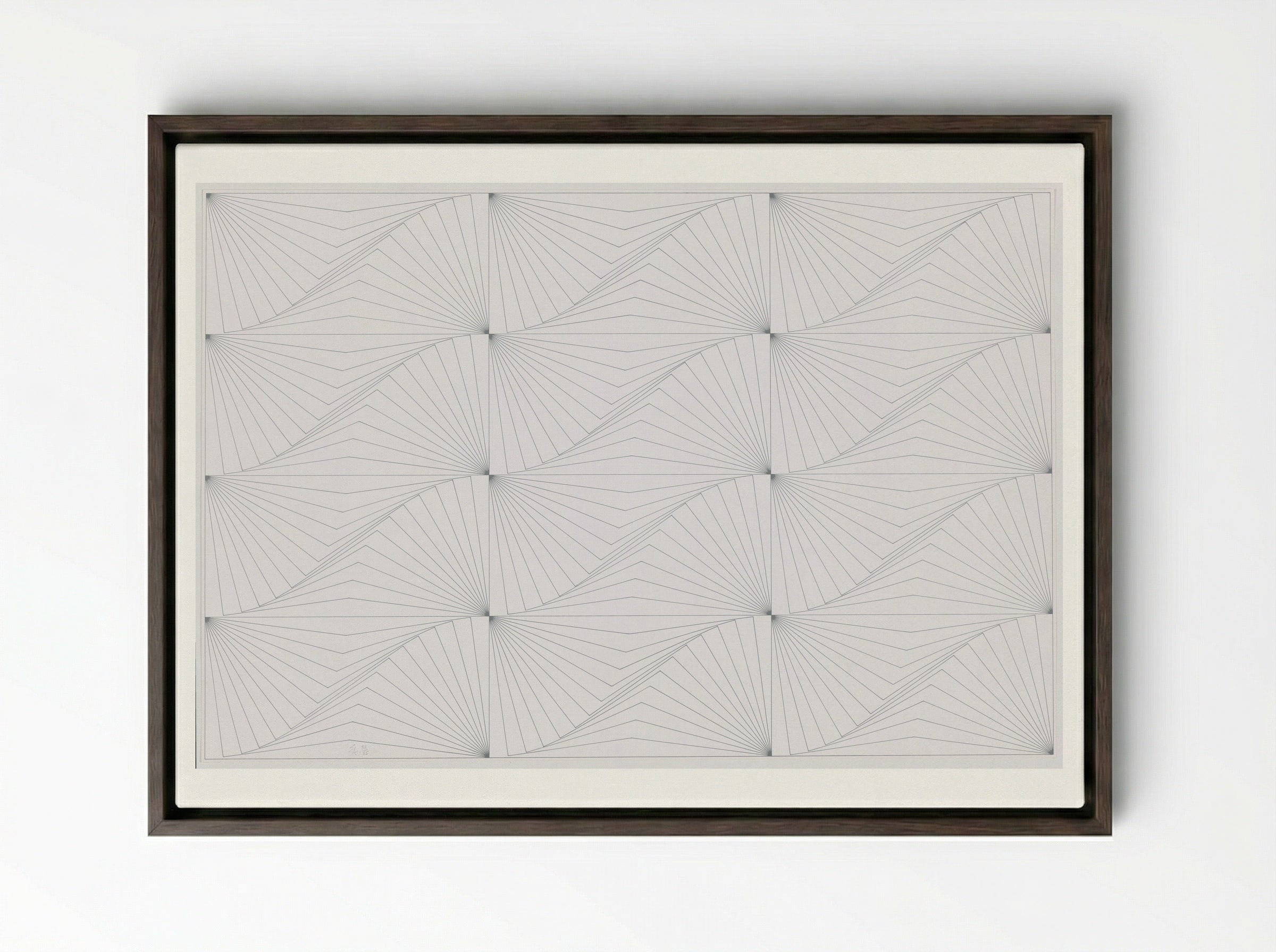 Genève Blanc - Edna Andrade - Framed Canvas Dark Wood