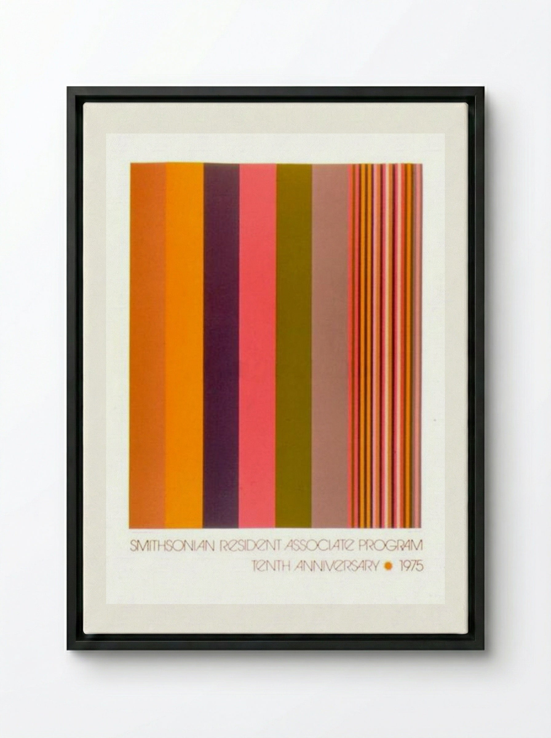 Smithsonian Resident Associate Program Tenth Anniversary Poster - Gene Davis - Framed Canvas Black