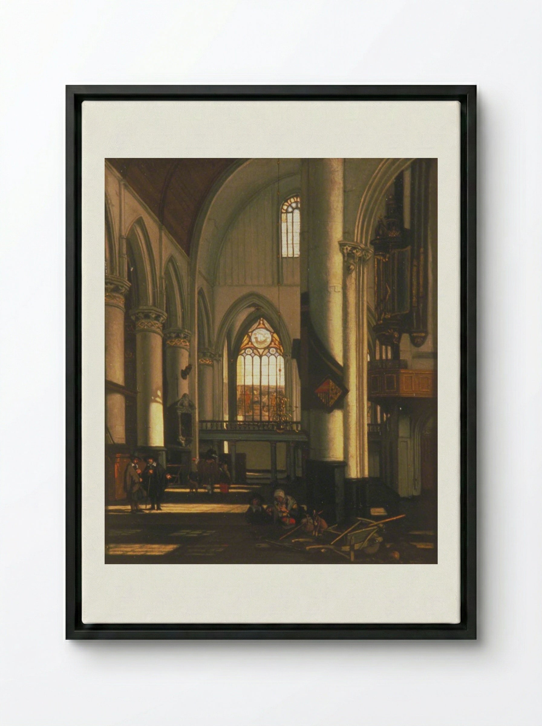 Interior of a Church - Emanuel de Witte - Framed Canvas Black