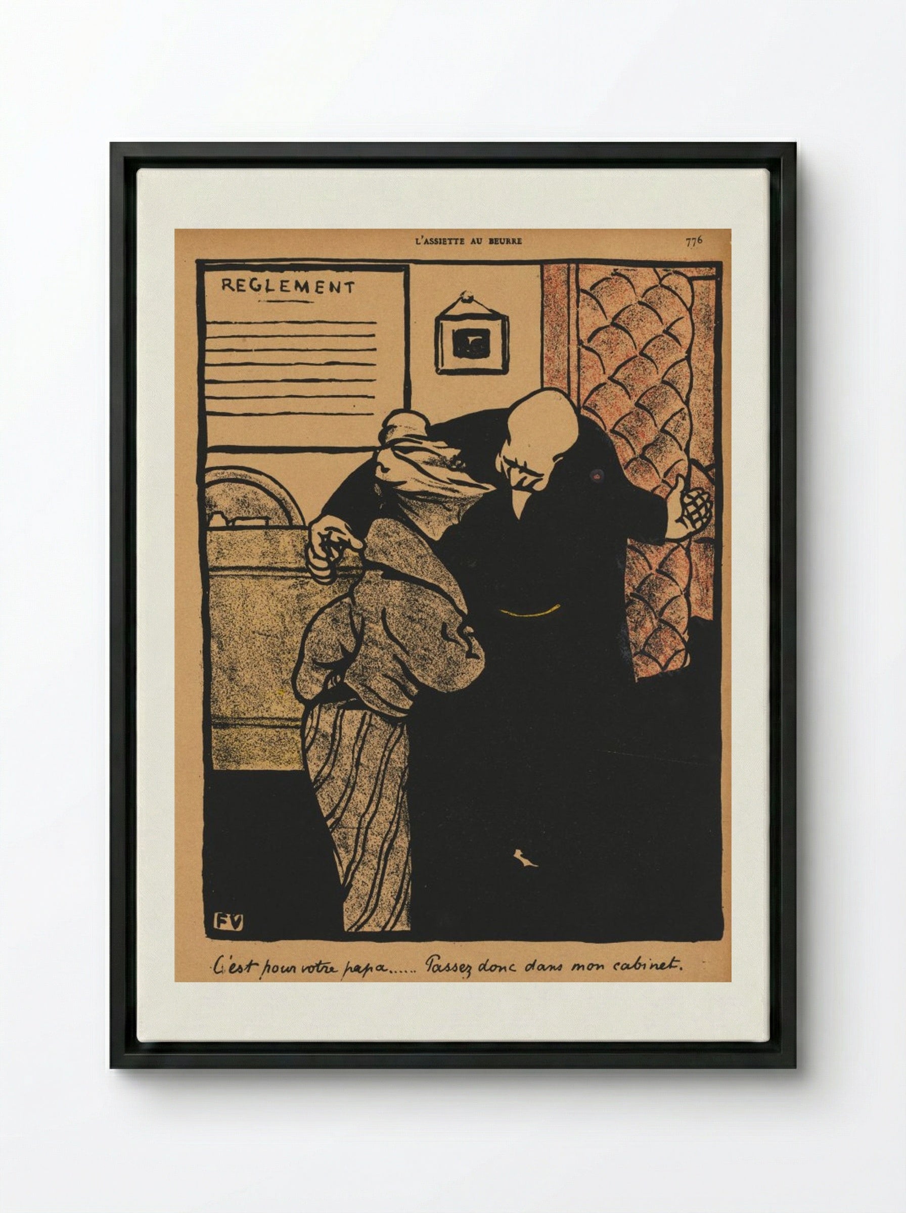 It's about your father... - Félix Vallotton - Framed Canvas Black