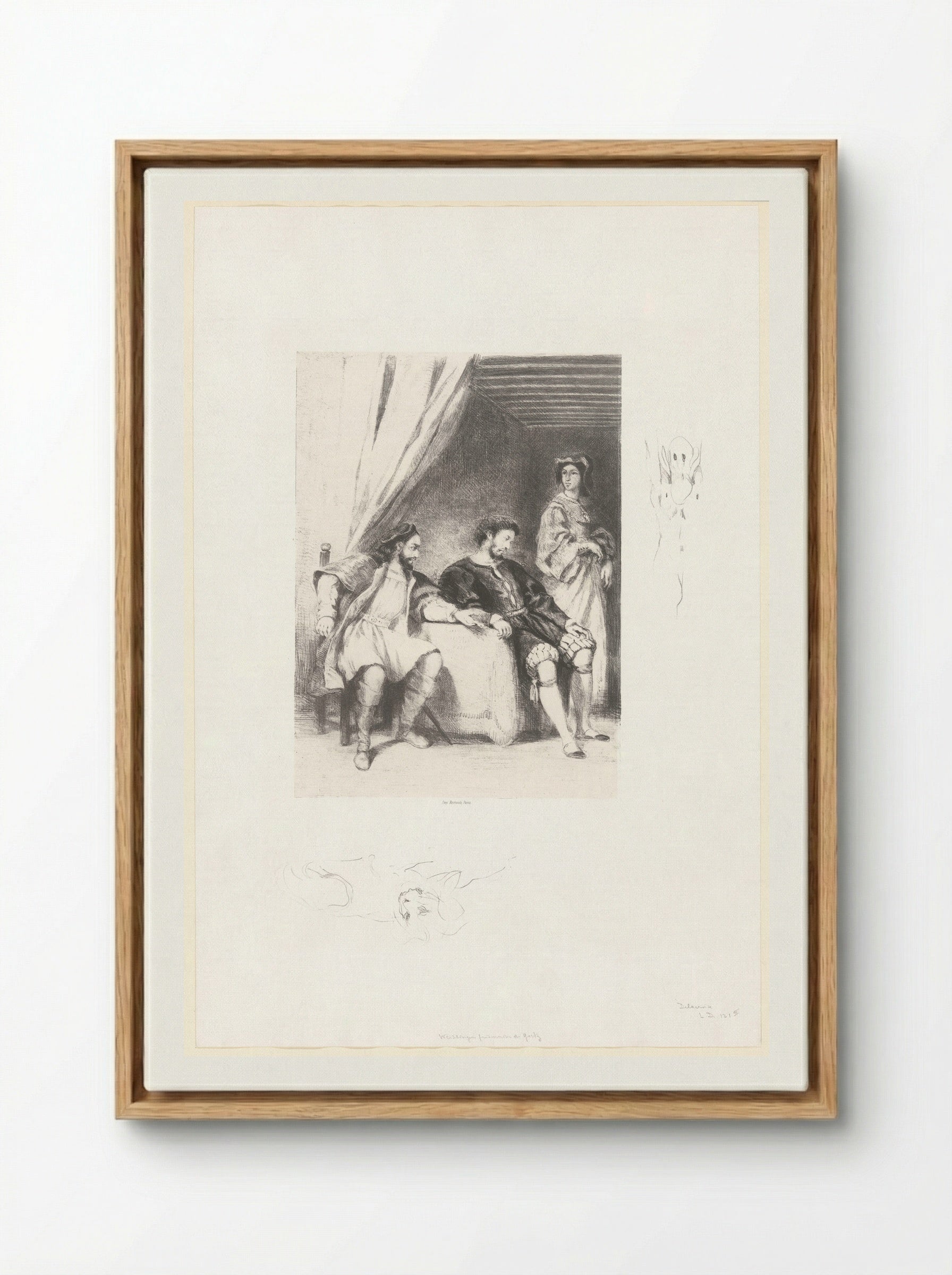 Weislingen Held Prisoner by Götz - Eugène Delacroix - Framed Canvas Wood