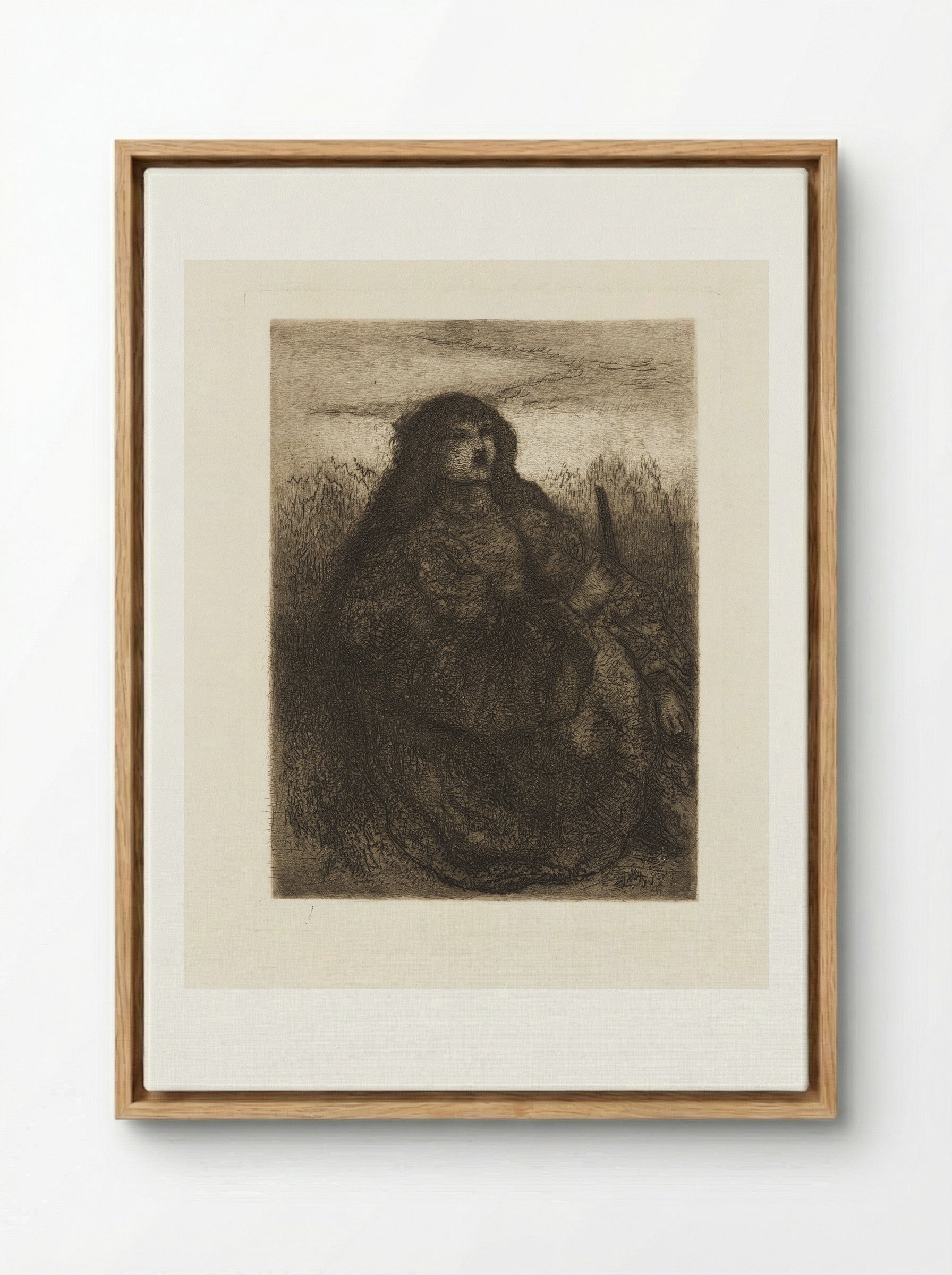 Girl with Distaff - Matthijs Maris - Framed Canvas Wood