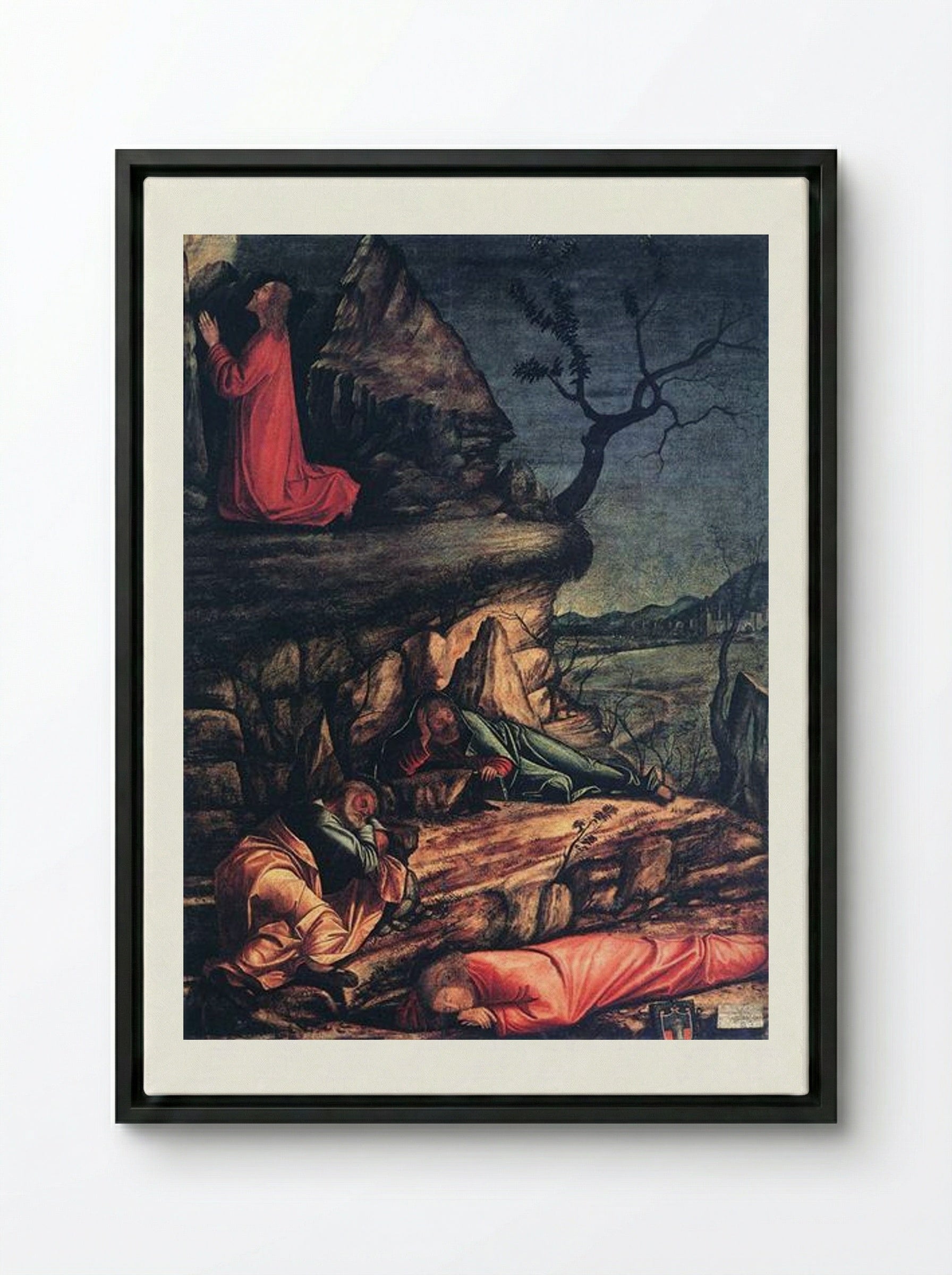 The Agony in the Garden - Vittore Carpaccio - Framed Canvas Black