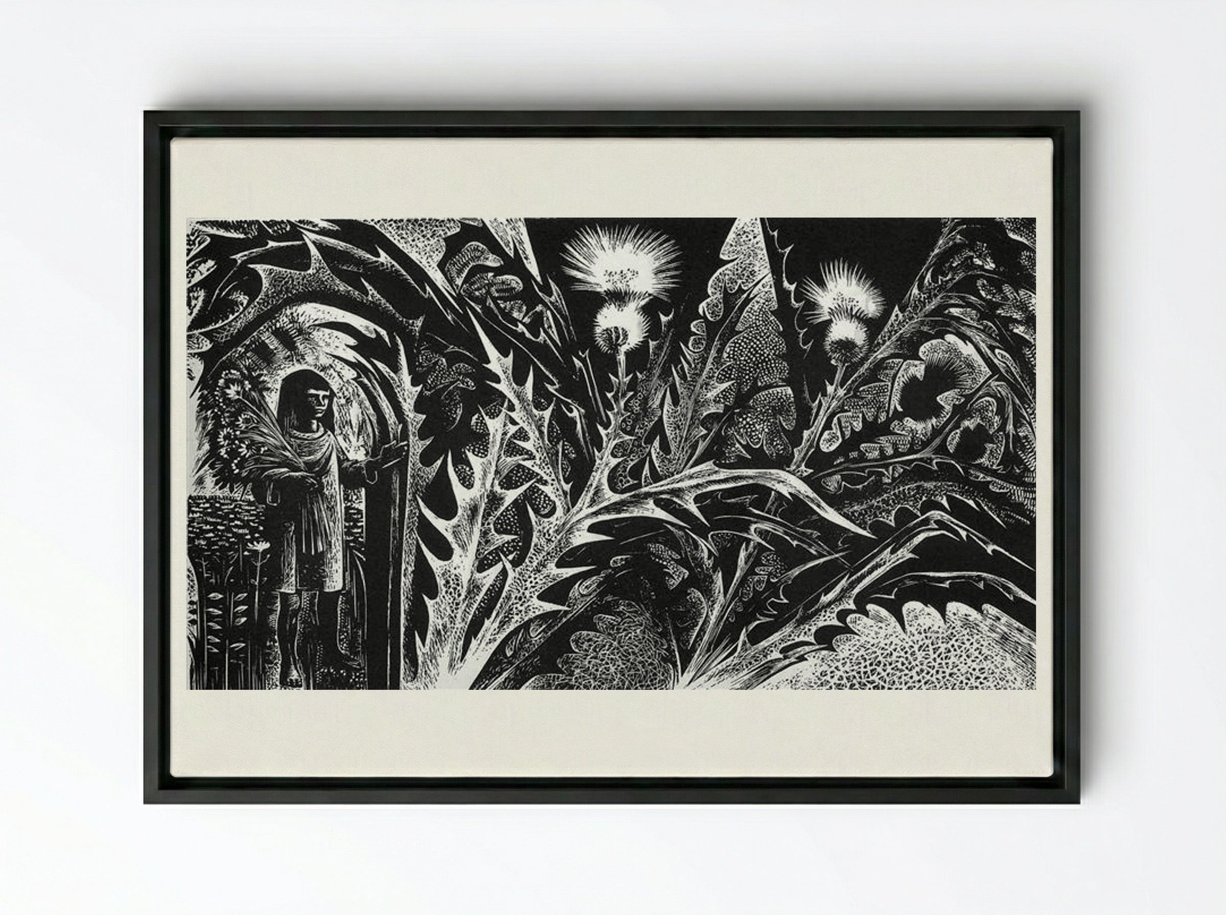 Flower Girl - Lynd Ward - Framed Canvas Black