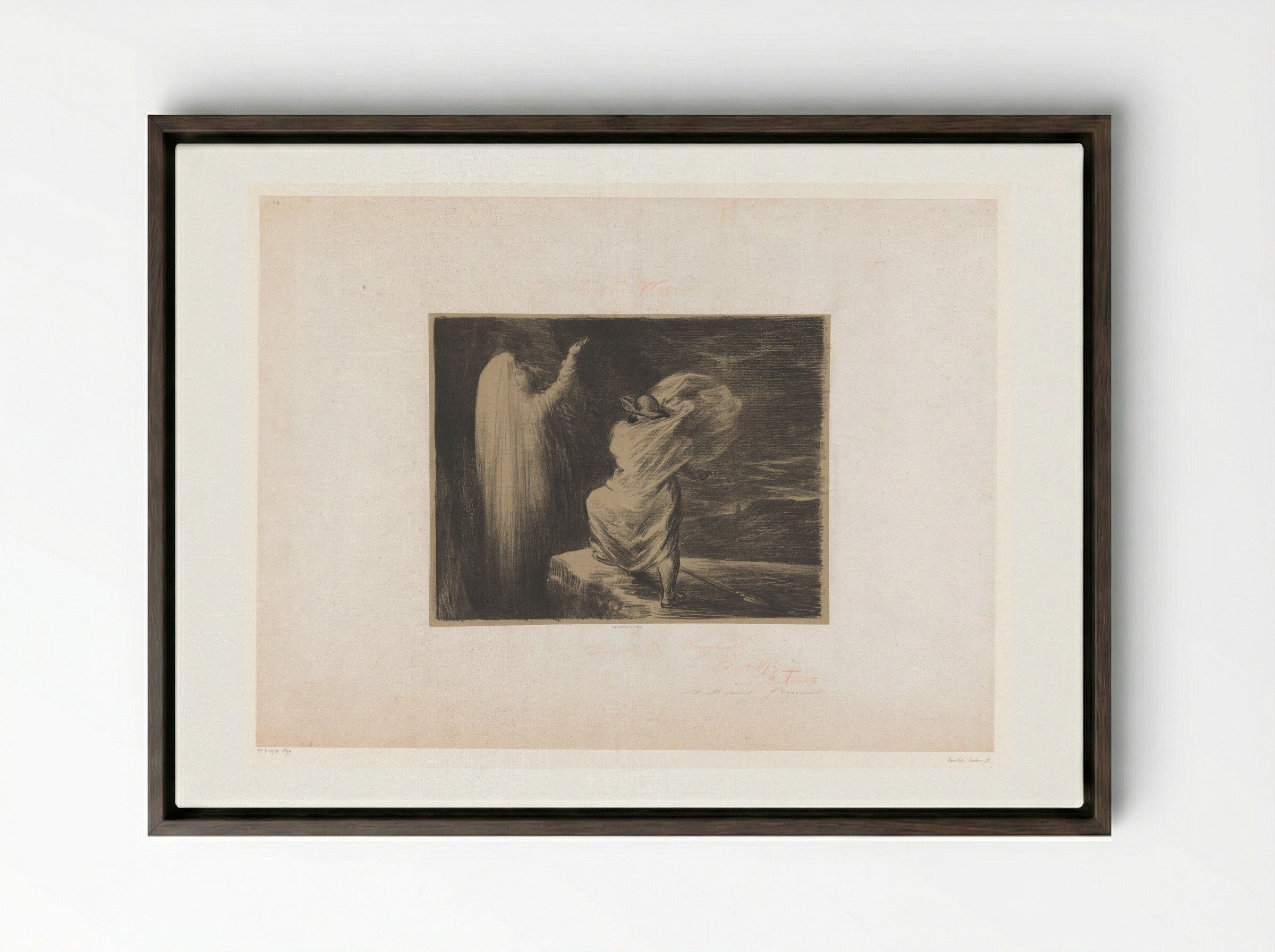 Wotan Summons Erda - Henri Fantin-Latour - Framed Canvas Dark Wood