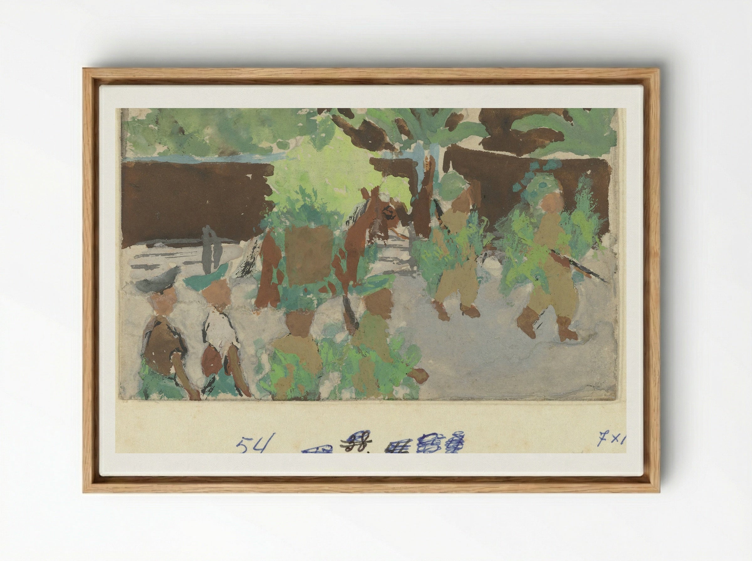 Republikeinse troepen keren terug om meer munitie te halen - Mohammad Toha Adimidjojo - Framed Canvas Wood