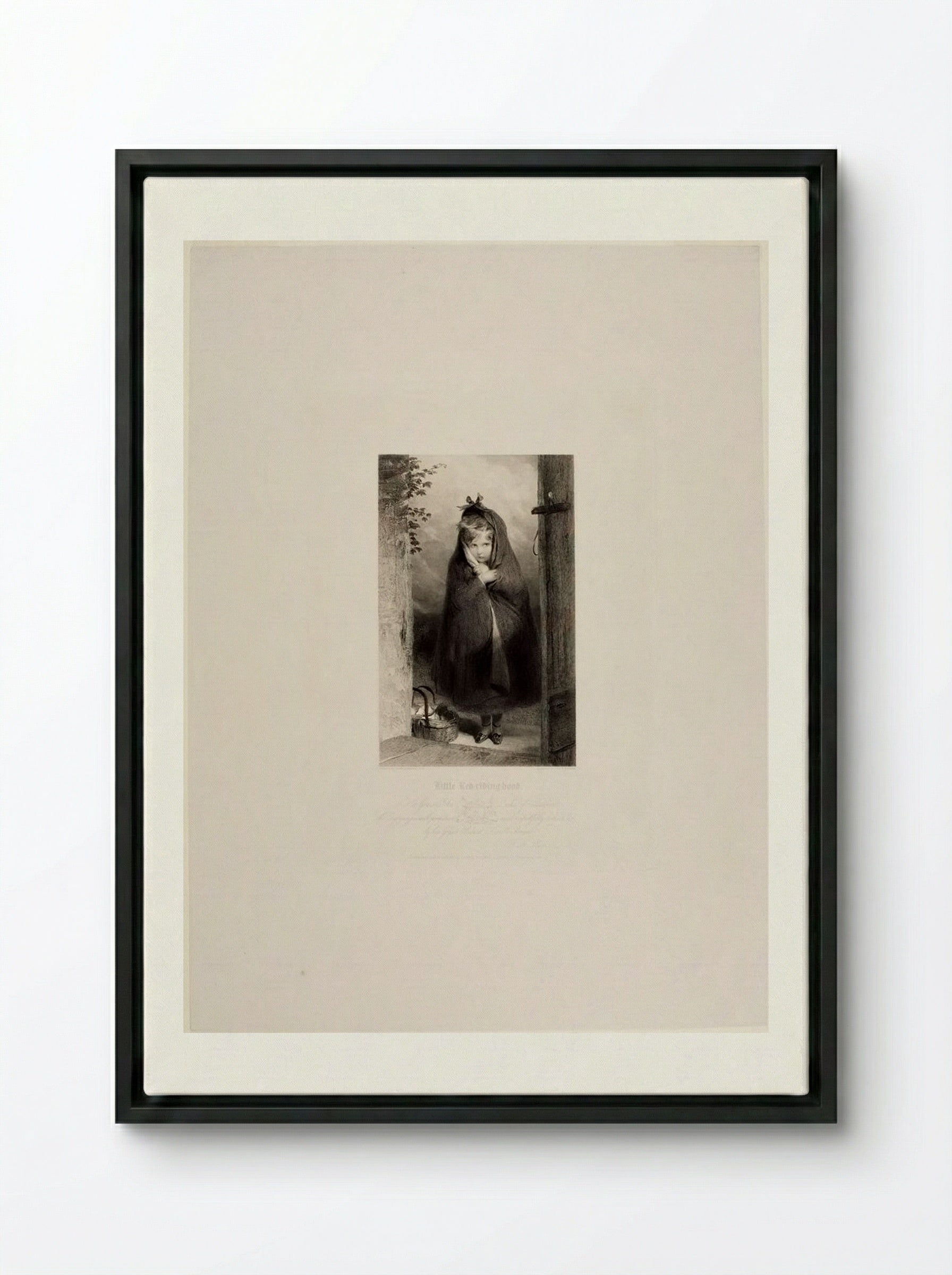 Little Red Riding Hood - John Henry Robinson - Framed Canvas Black