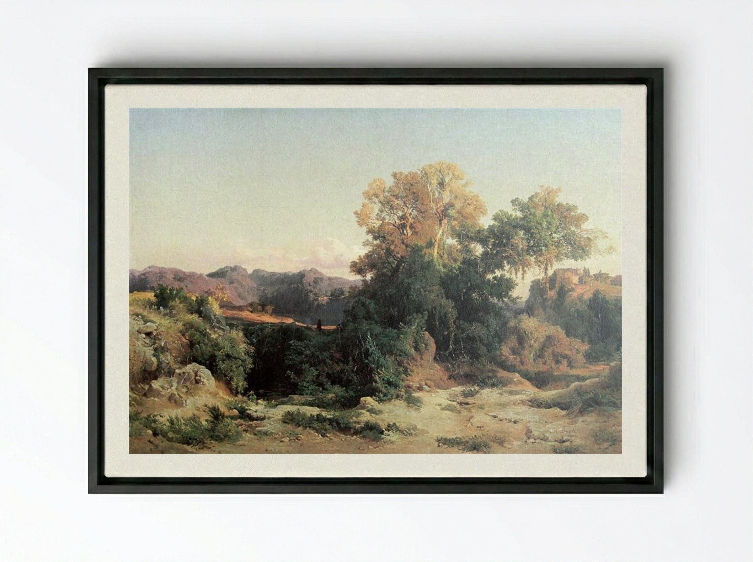 At Alban Hills - Arnold Böcklin - Framed Canvas Black