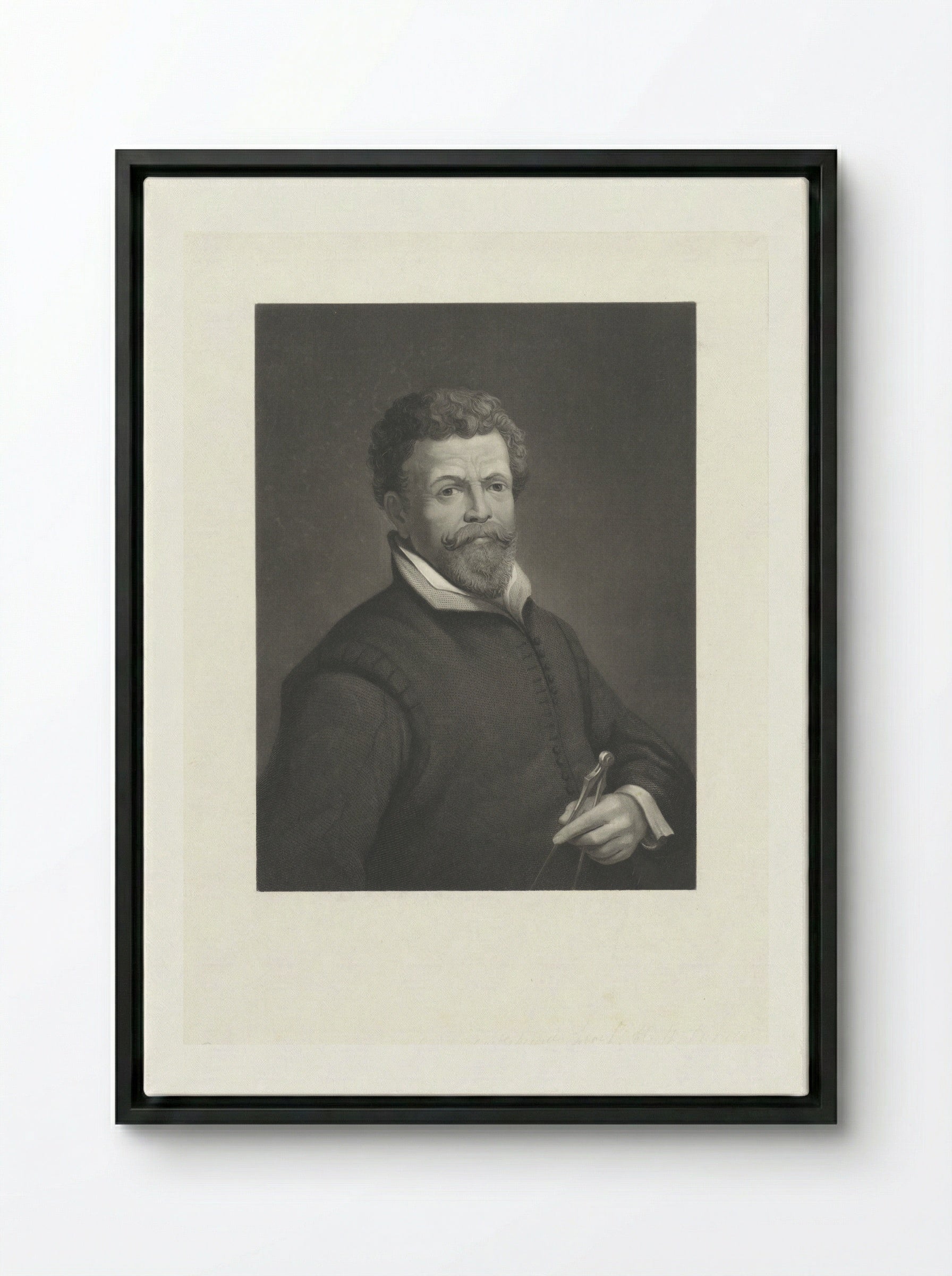 Portret van Hendrik (I) de Keyser - Dirk Jurriaan Sluyter - Framed Canvas Black