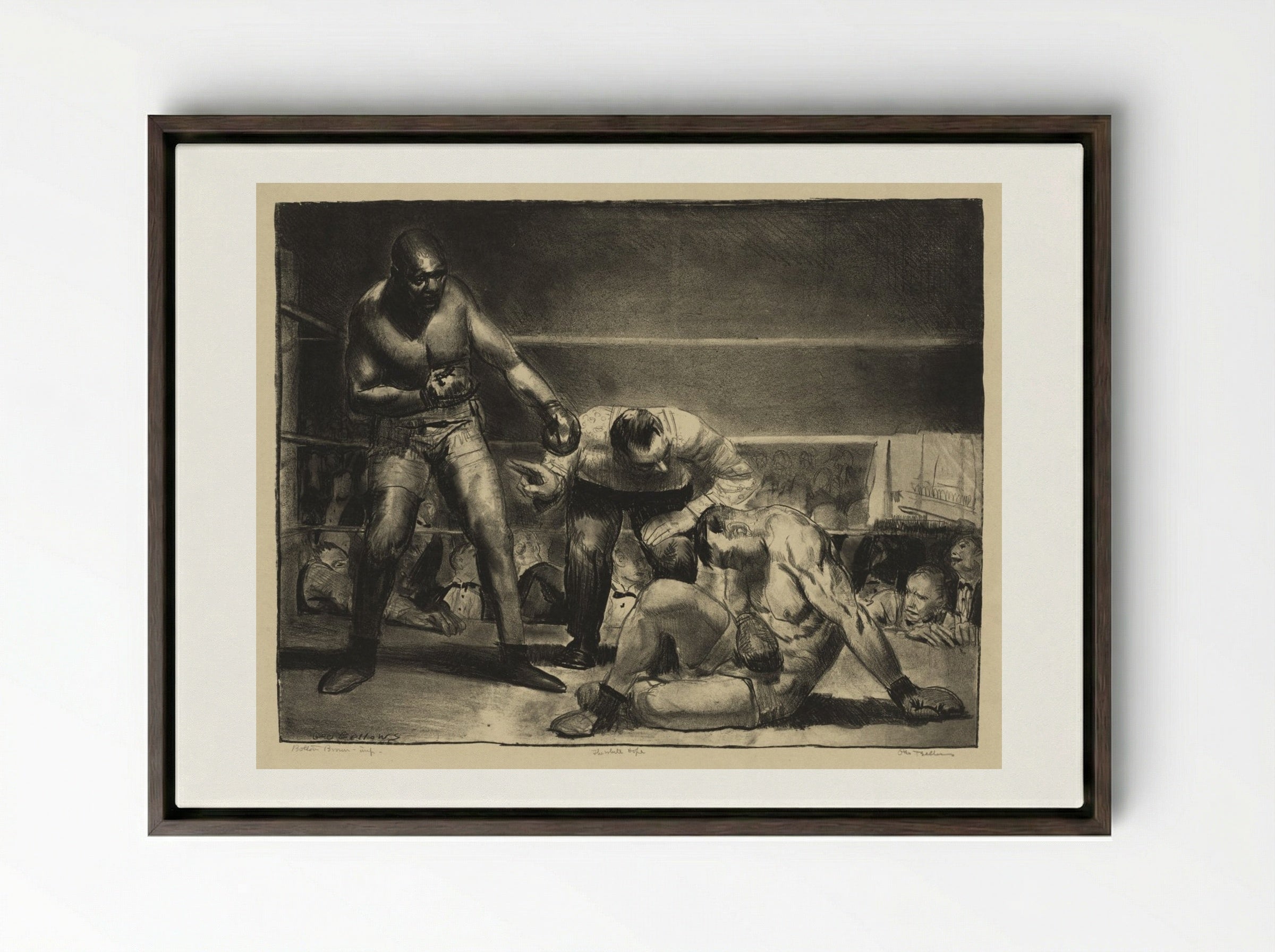 The White Hope - George Bellows - Framed Canvas Dark Wood