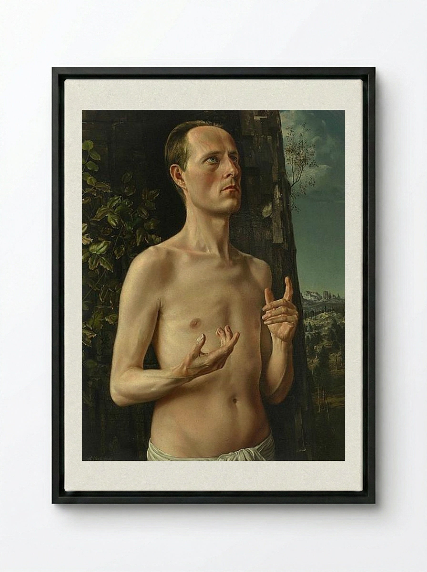 St. John the Baptist (Self-Portrait) - Carel Willink - Framed Canvas Black