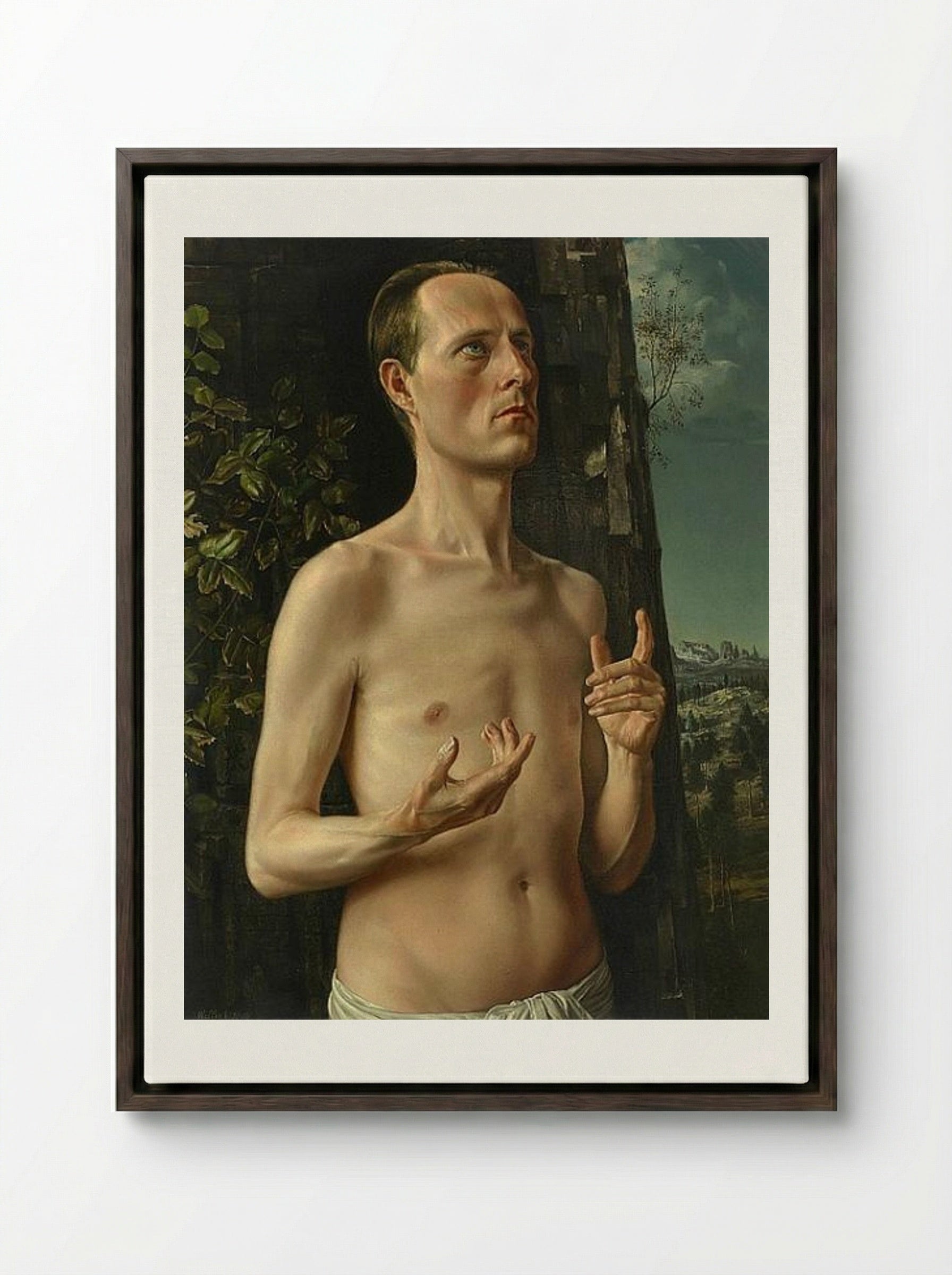 St. John the Baptist (Self-Portrait) - Carel Willink - Framed Canvas Dark Wood
