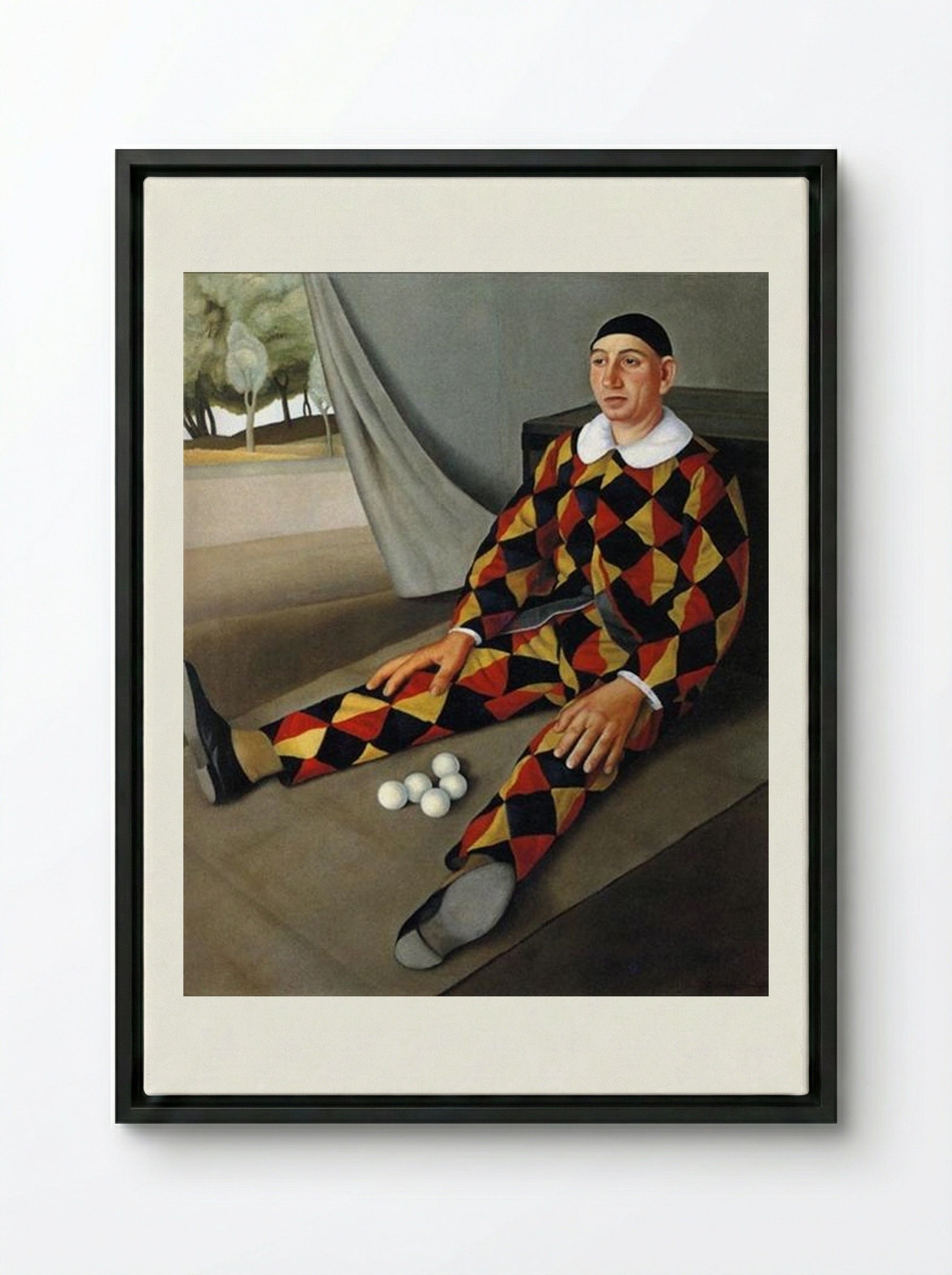 Juggler - Antonio Donghi - Framed Canvas Black