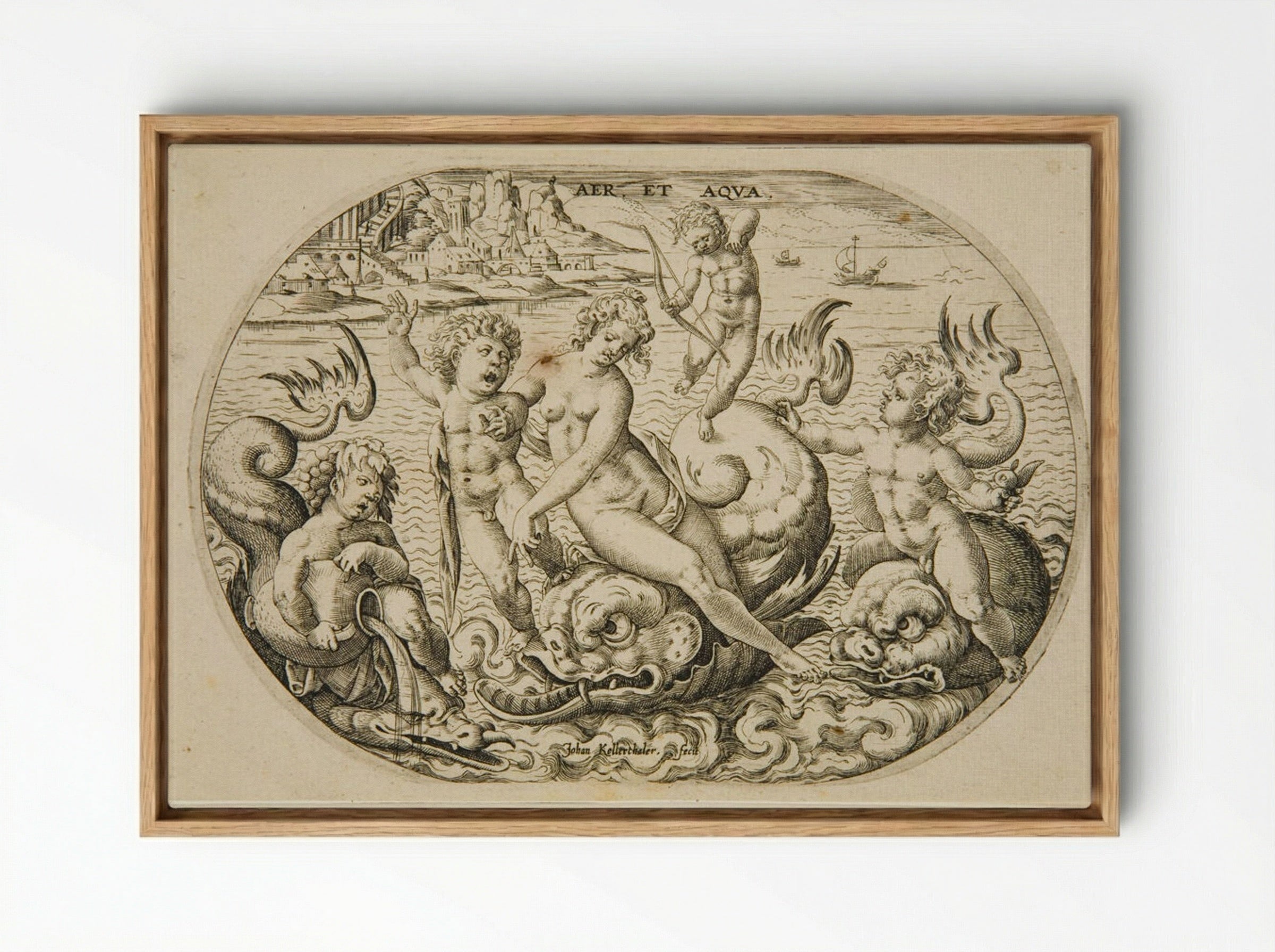 Air and Water - Johann Kellerthaler the Younger - Framed Canvas Wood