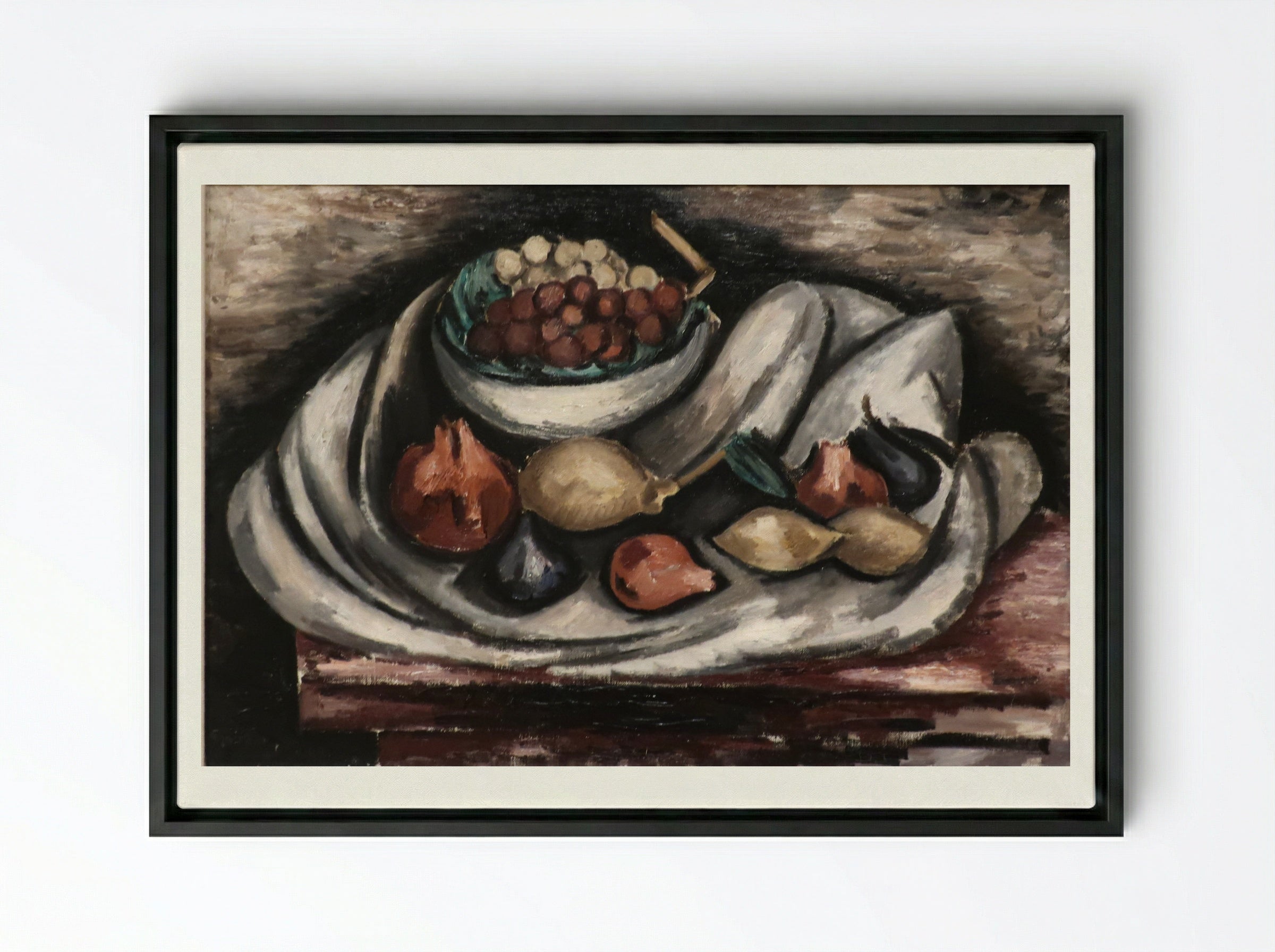 Still Life with Fruit - Marsden Hartley - Framed Canvas Black