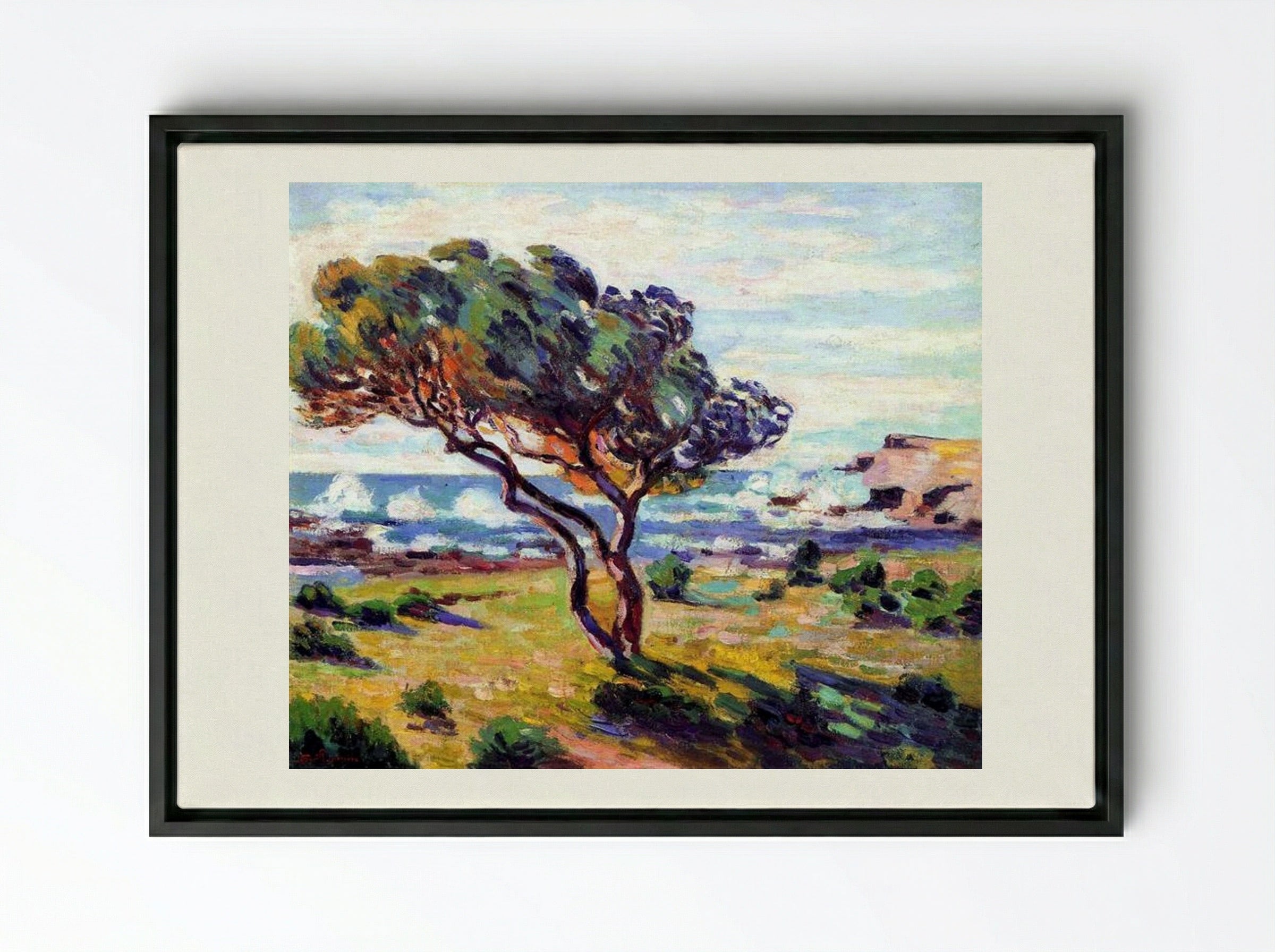 Rafales de vent, Le Brusc - Armand Guillaumin - Framed Canvas Black