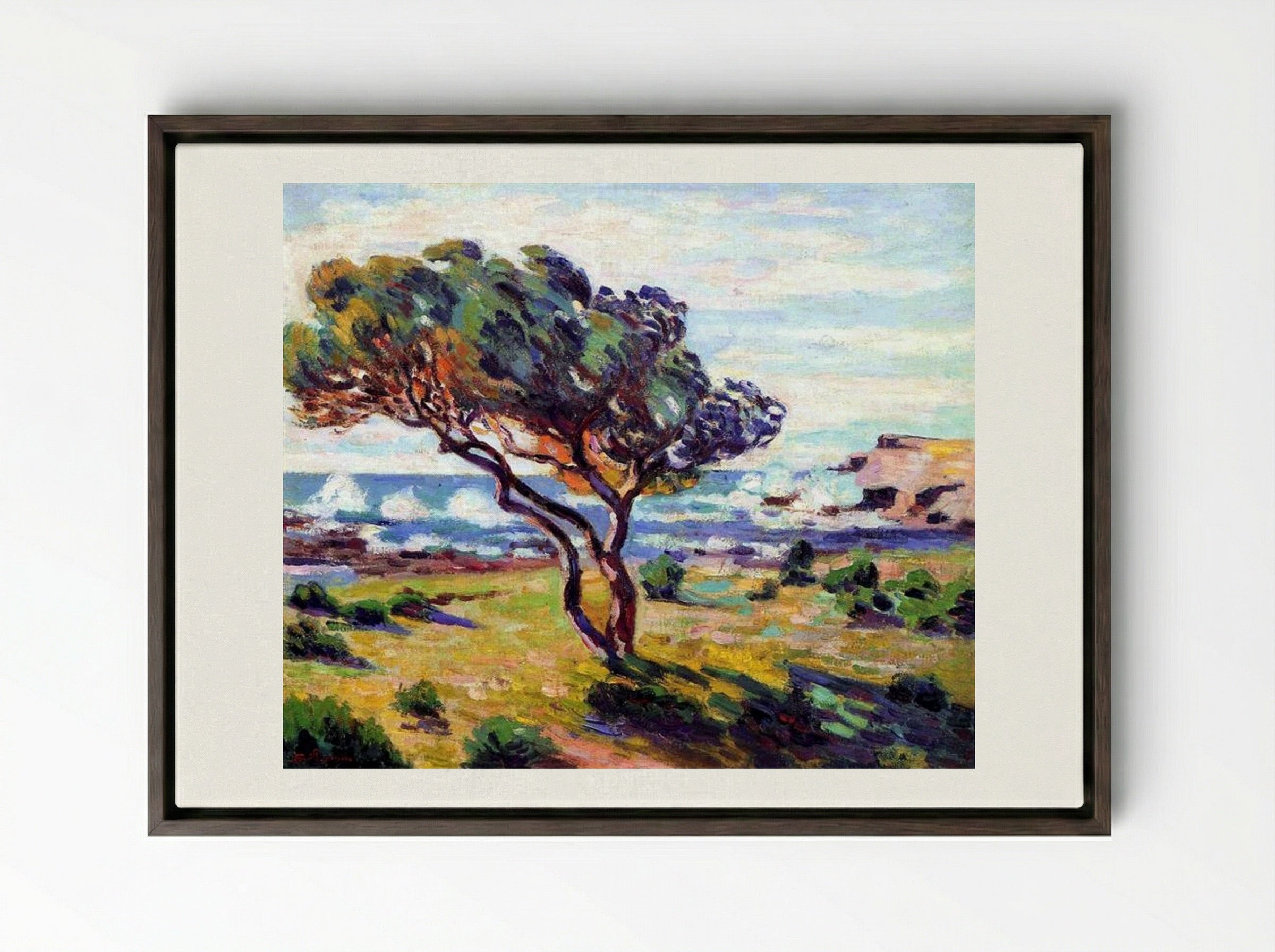 Rafales de vent, Le Brusc - Armand Guillaumin - Framed Canvas Dark Wood