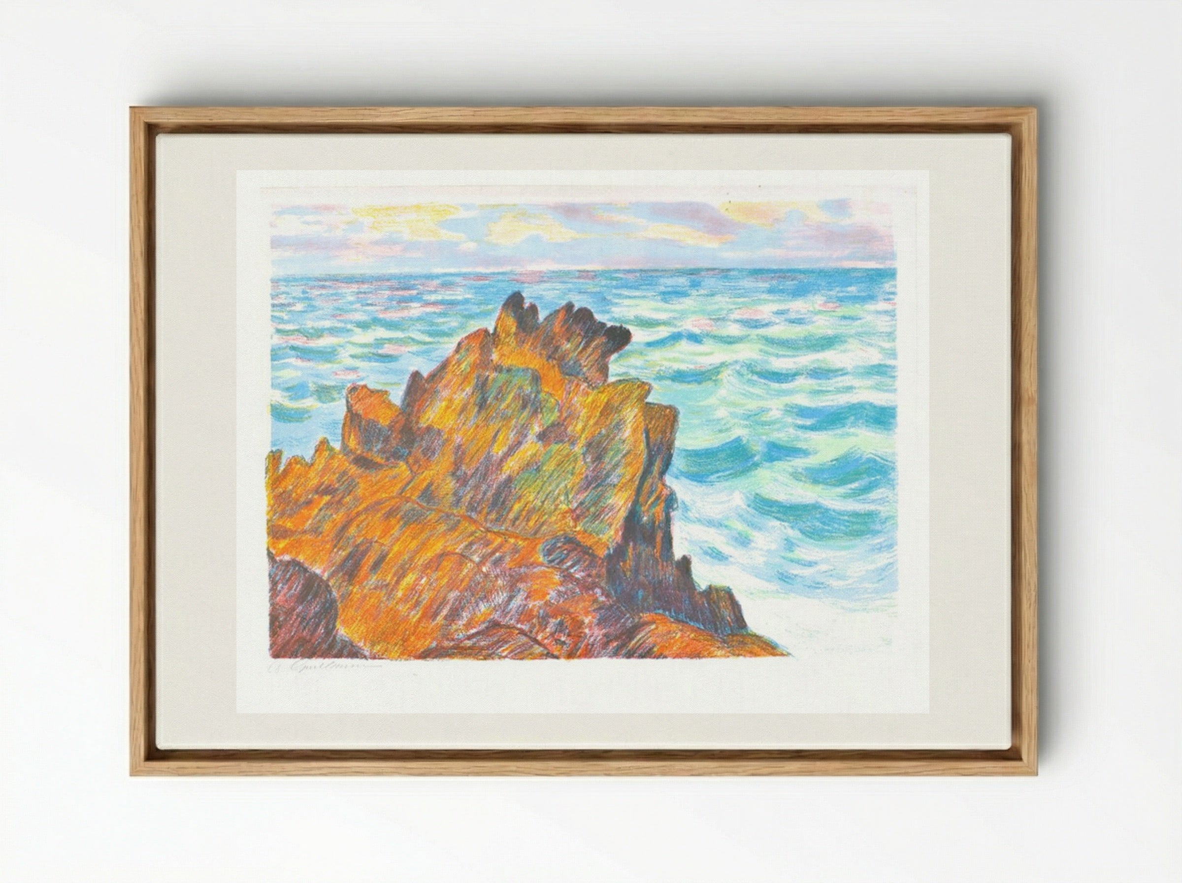 Les rochers rouges - Armand Guillaumin - Framed Canvas Wood