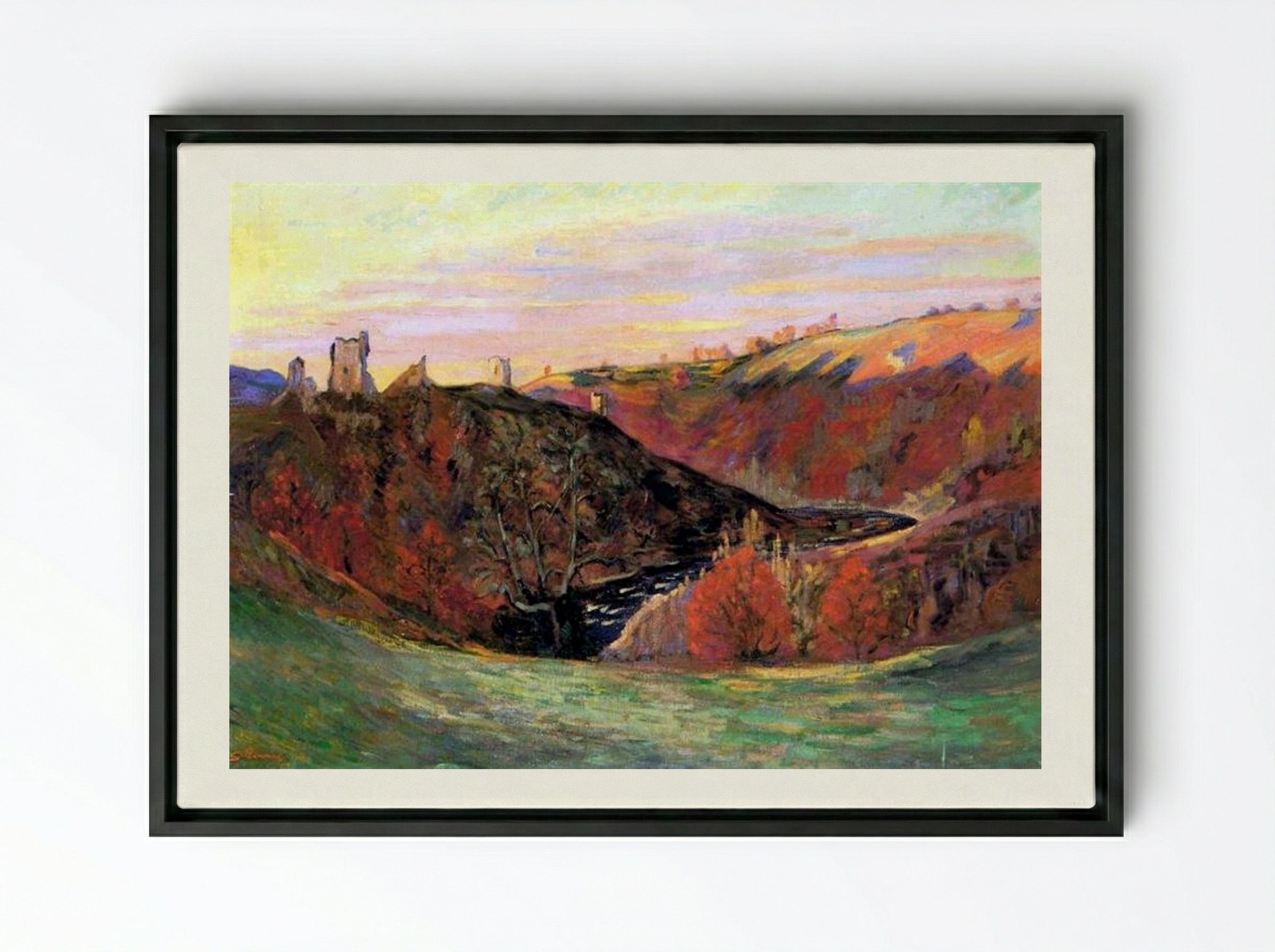 Sunset in Creuse - Armand Guillaumin - Framed Canvas Black