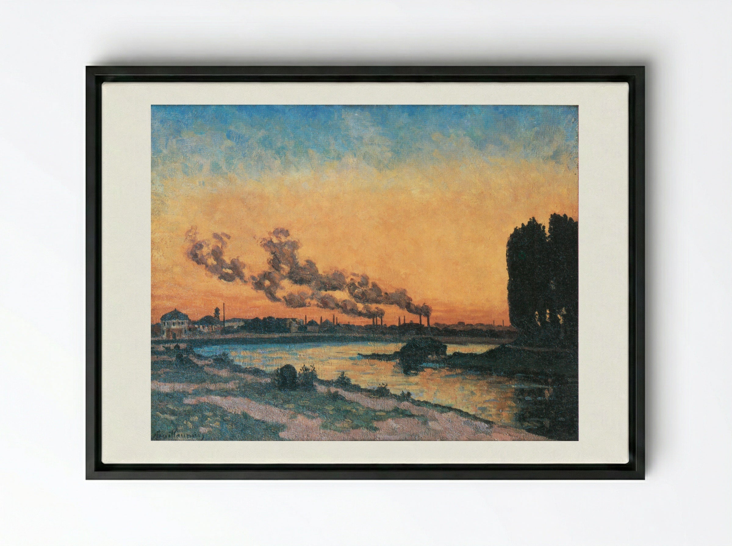 Sunset at Ivry - Armand Guillaumin - Framed Canvas Black