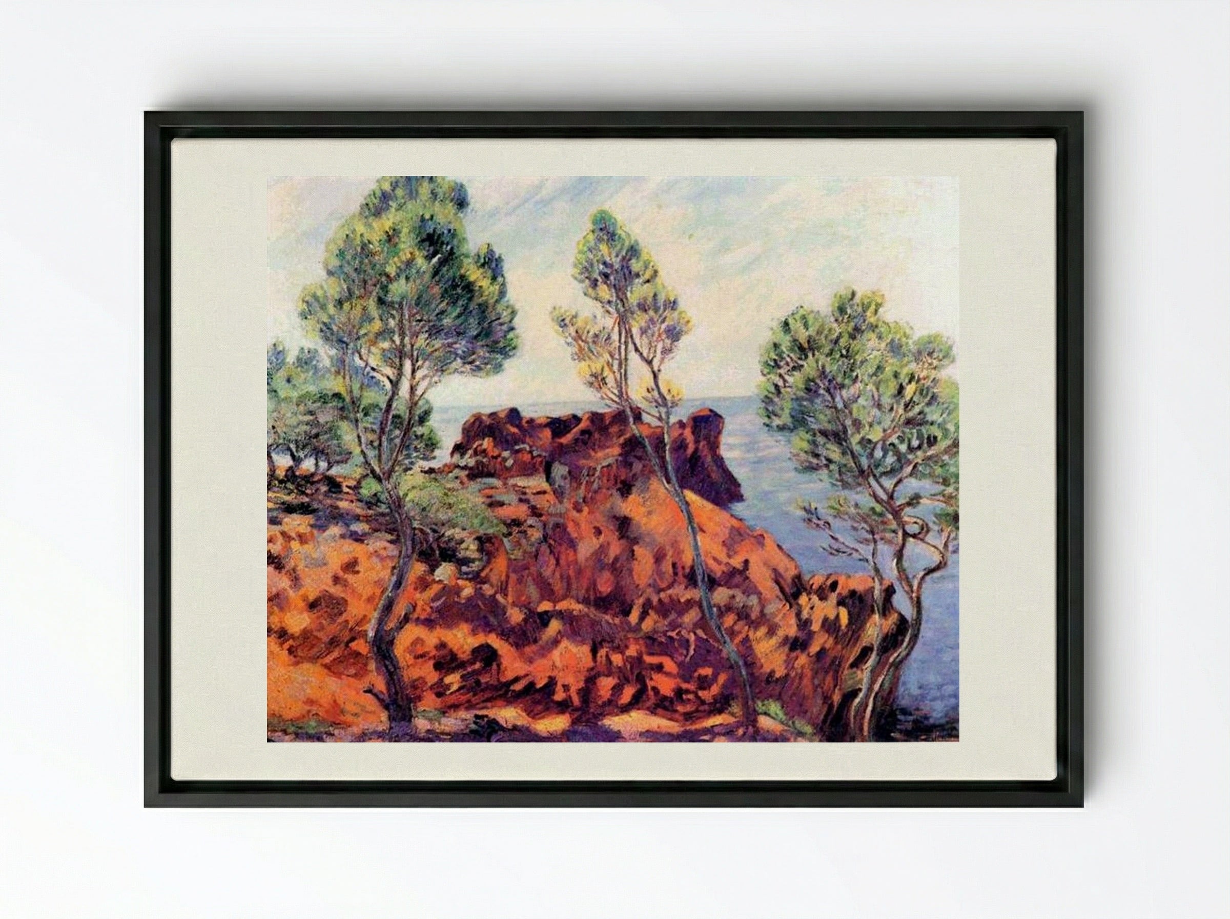 Agay, les Roches Rouges - Armand Guillaumin - Framed Canvas Black