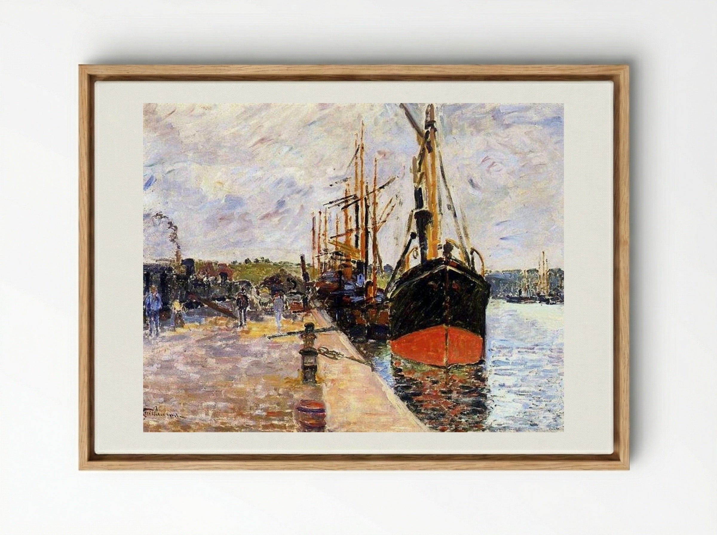 Vue de port - Armand Guillaumin - Framed Canvas Wood
