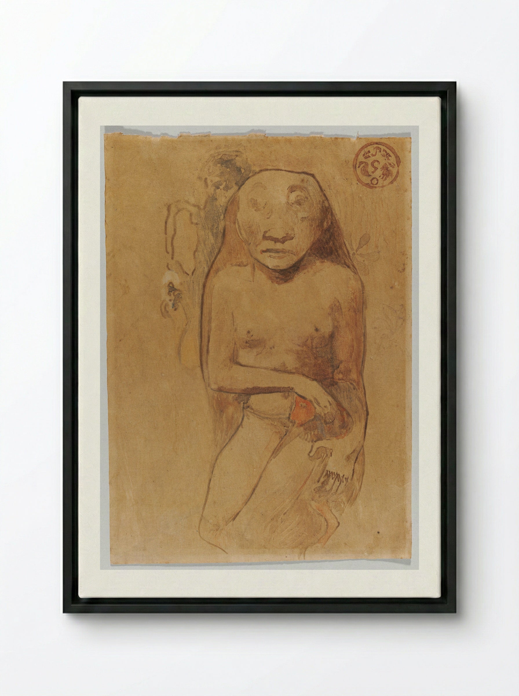 Oviri - Paul Gauguin - Framed Canvas Black