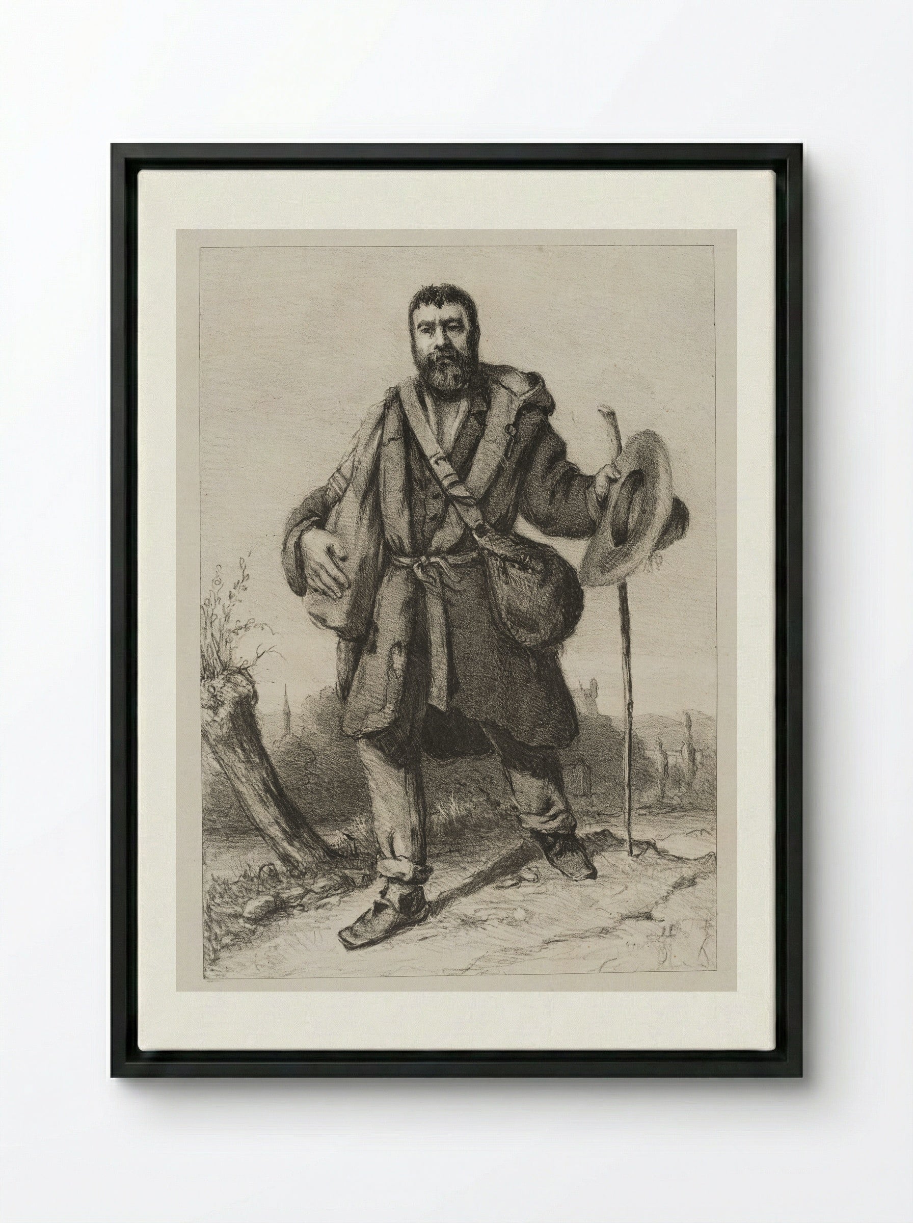 The Apostle Jean Journet - Gustave Courbet - Framed Canvas Black