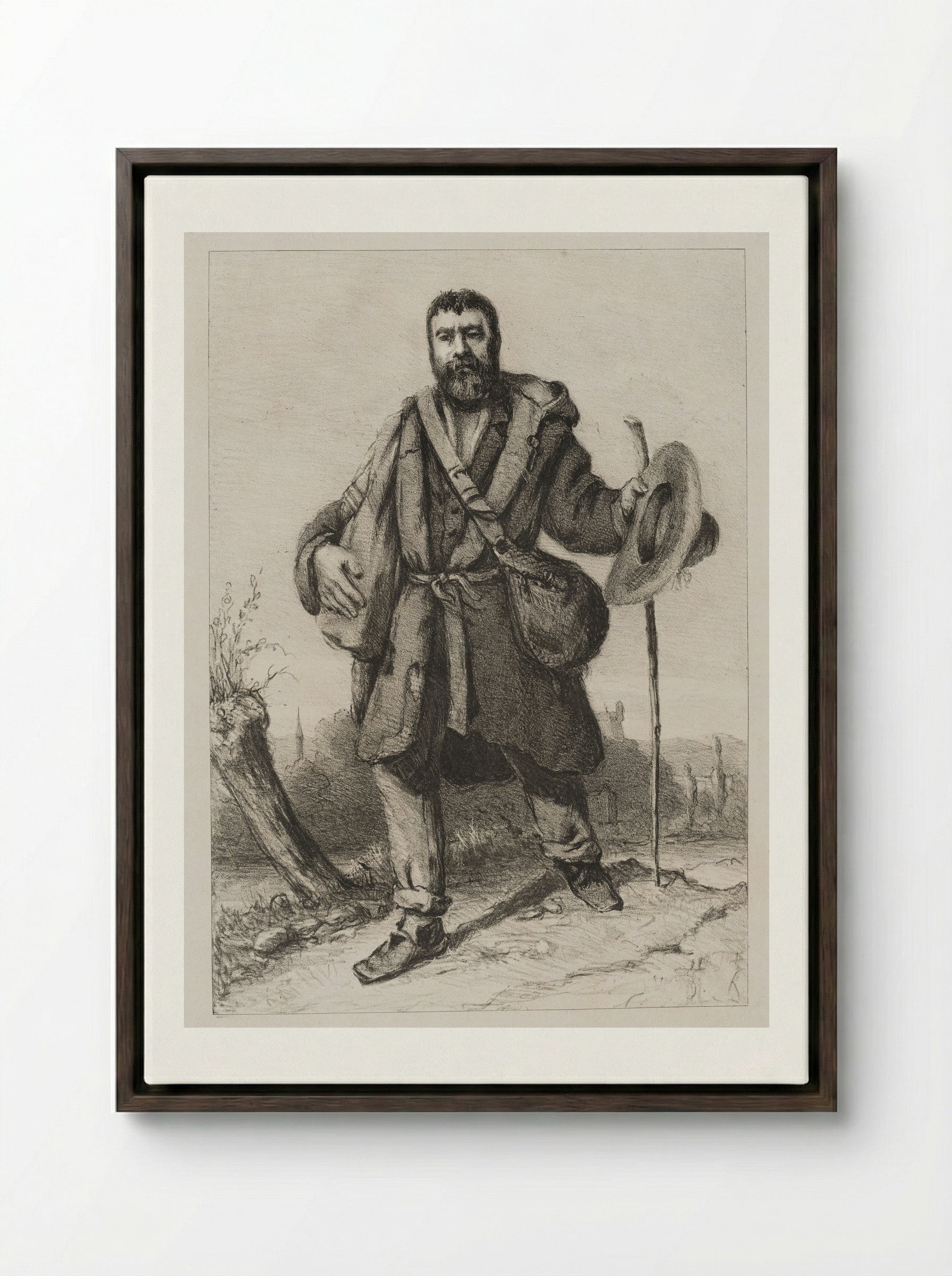 The Apostle Jean Journet - Gustave Courbet - Framed Canvas Dark Wood