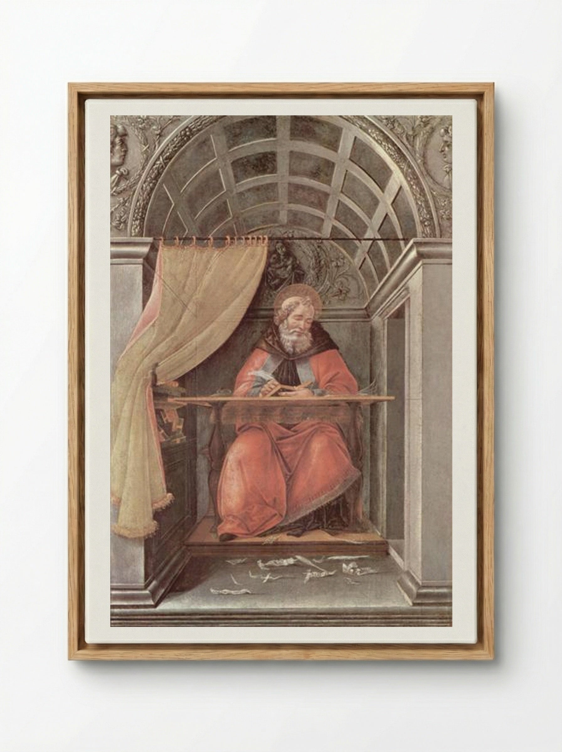 St. Augustine in his cell - Sandro Botticelli - Framed Canvas Wood