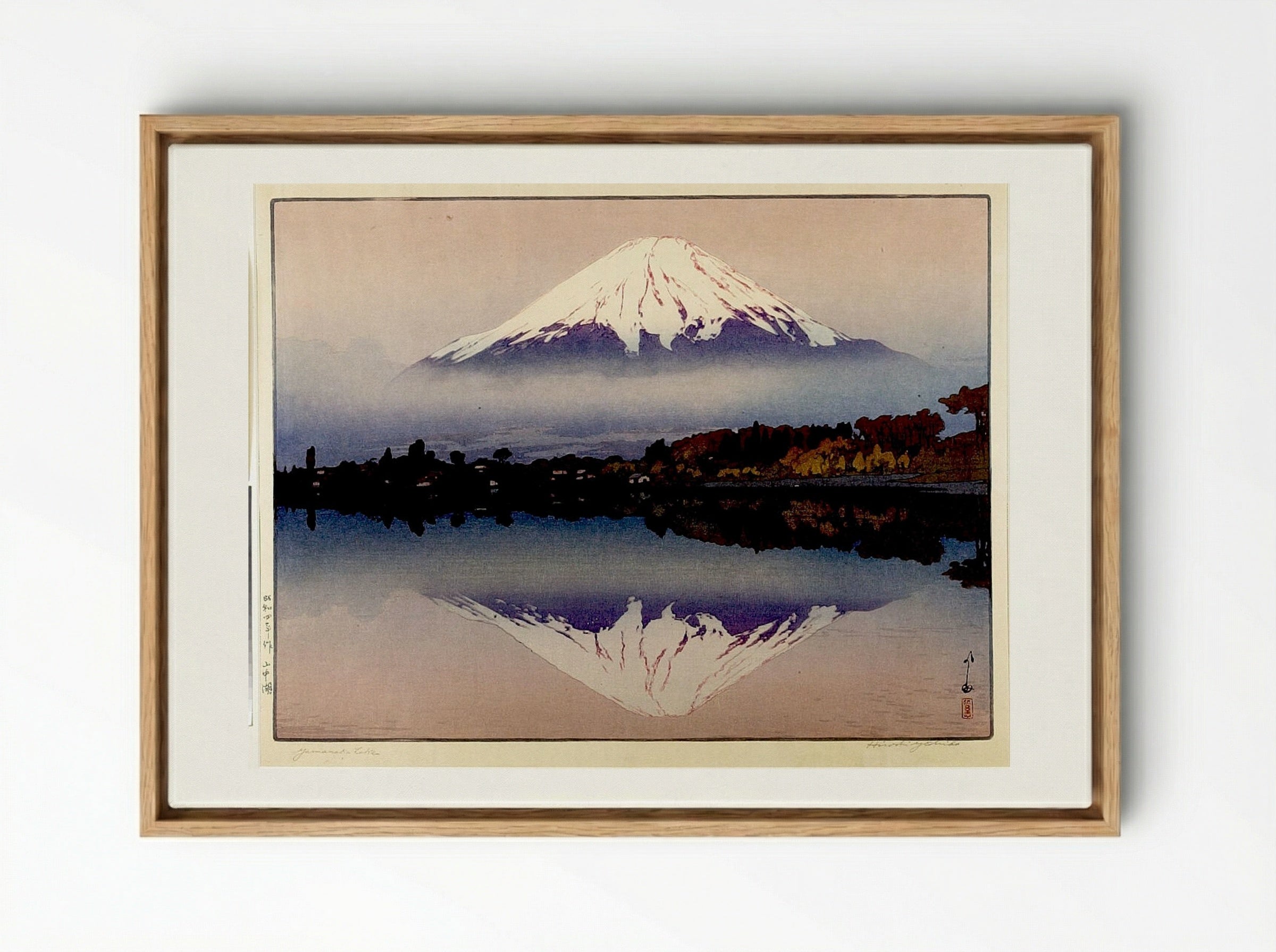 Yamanaka Lake (Yamanaka-ko) - Yoshida Hiroshi - Framed Canvas Wood