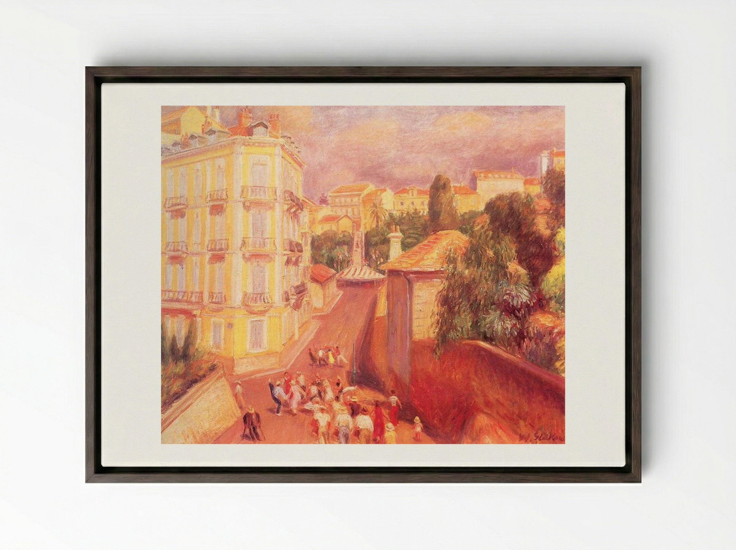 Fête de Suquet - William James Glackens - Framed Canvas Dark Wood