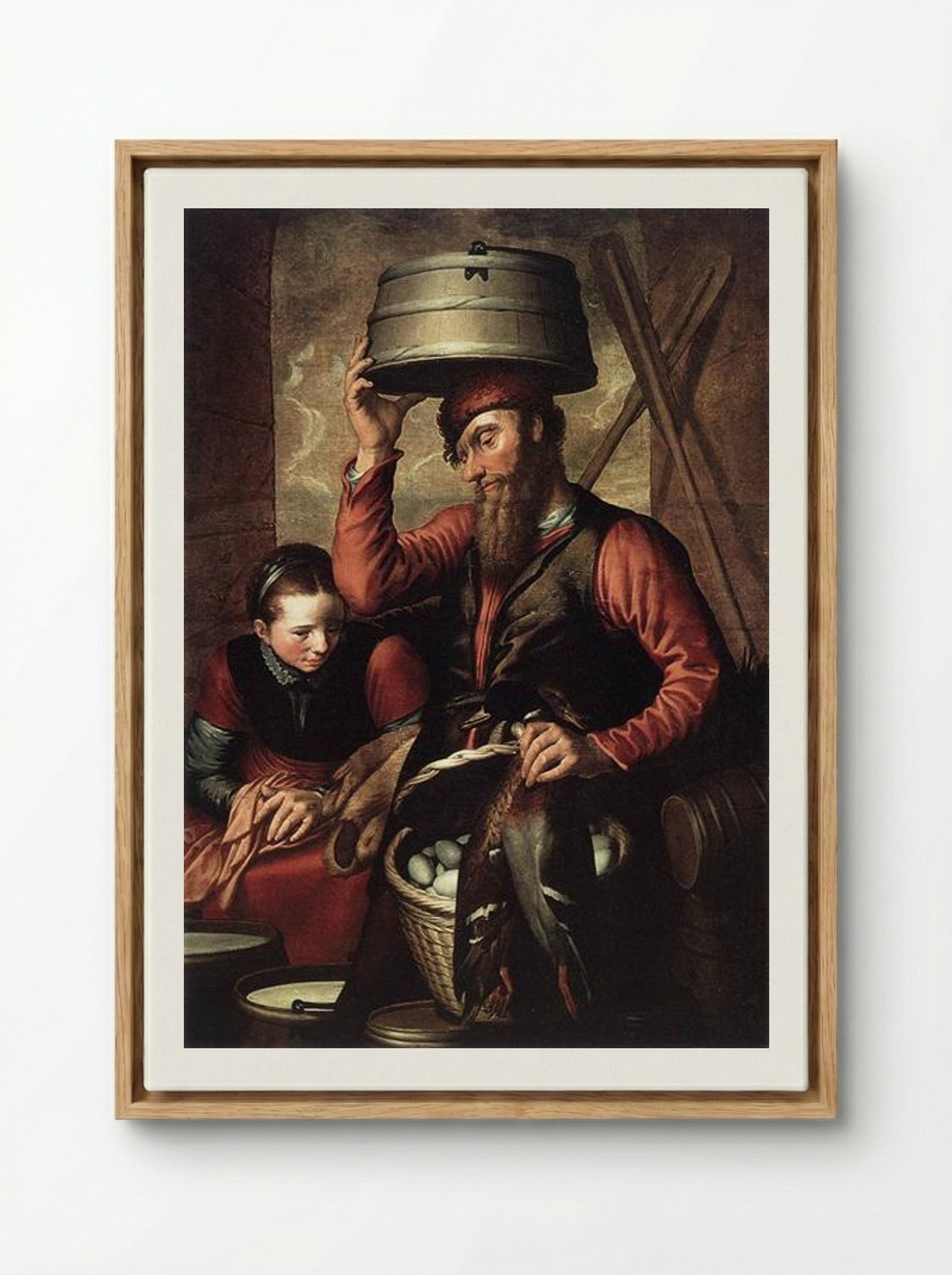 Vendor of Fowl - Pieter Aertsen - Framed Canvas Wood