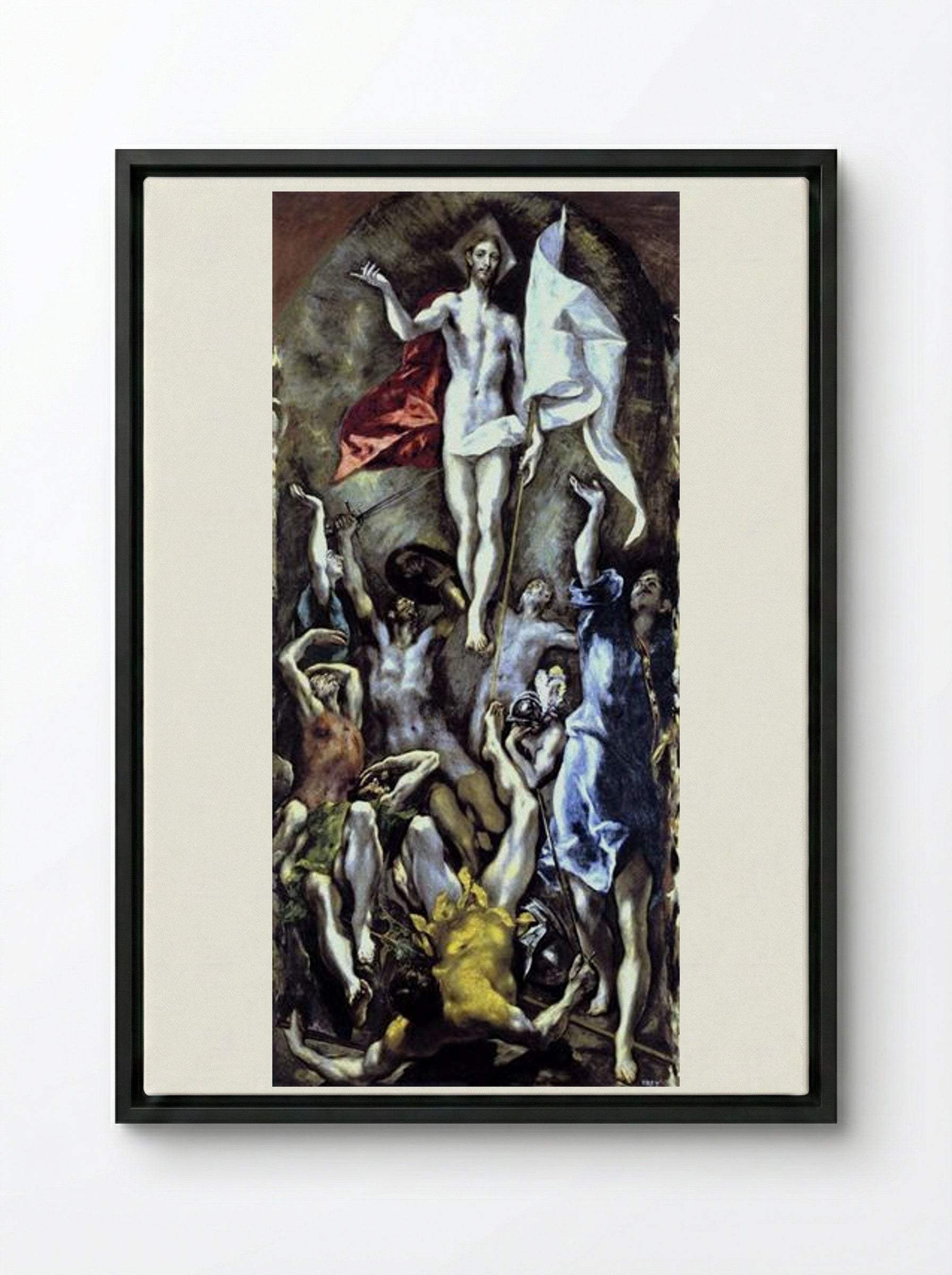 The Resurrection - El Greco - Framed Canvas Black