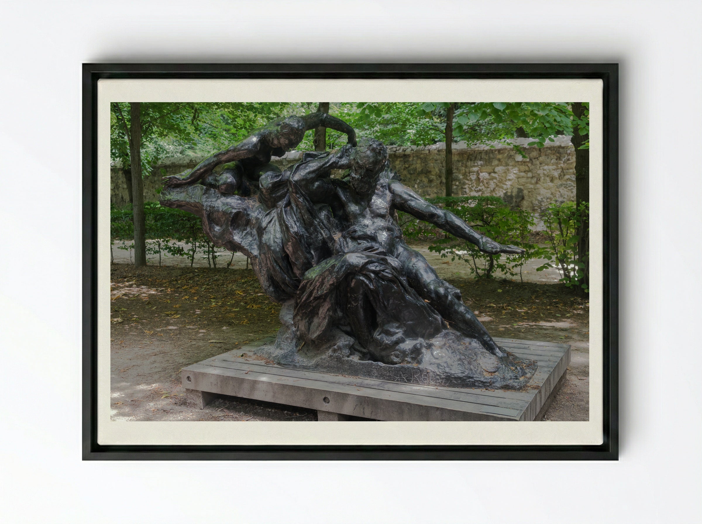 Victor Hugo and the Muses - Auguste Rodin - Framed Canvas Black